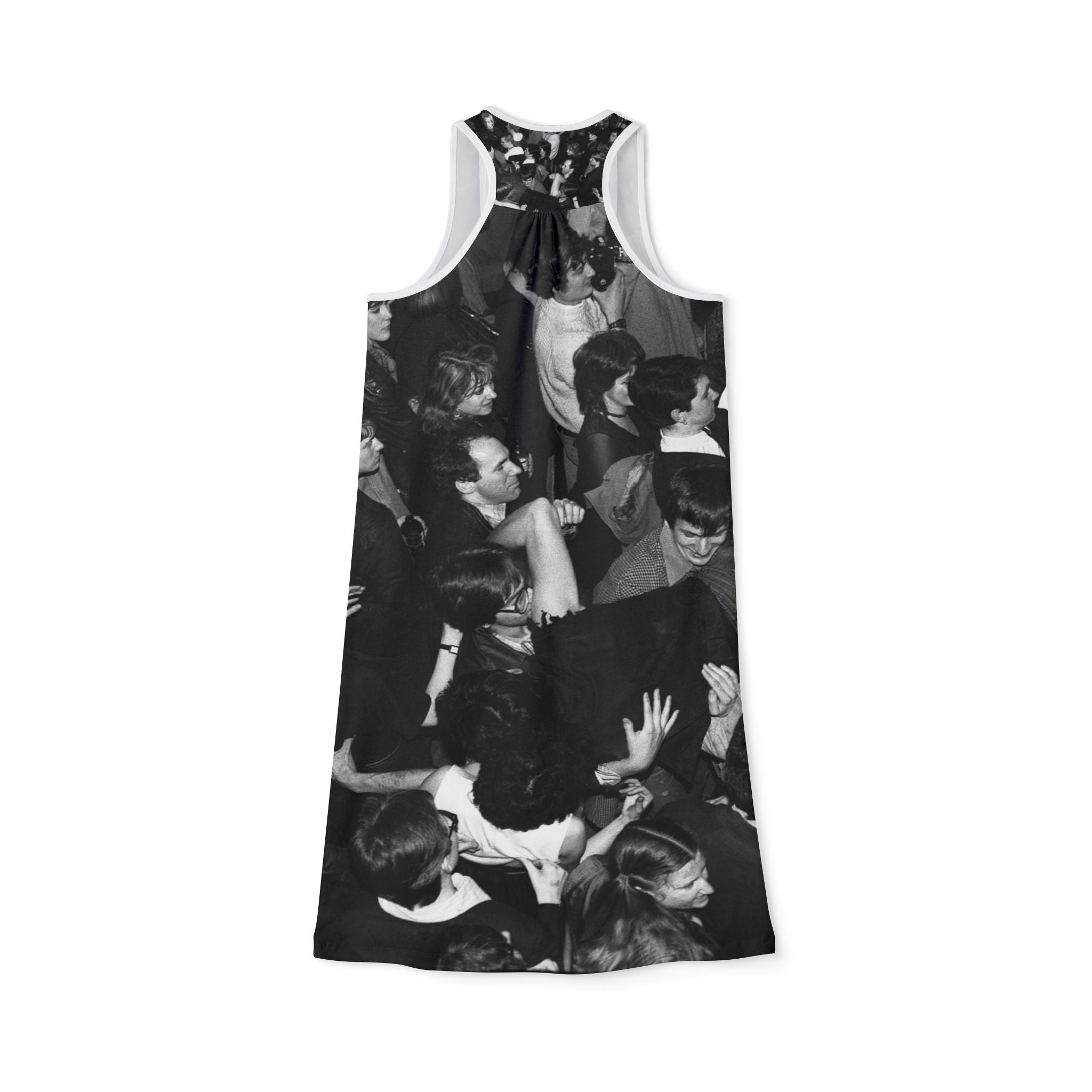 Black & White Crowd Photo Racerback Dress