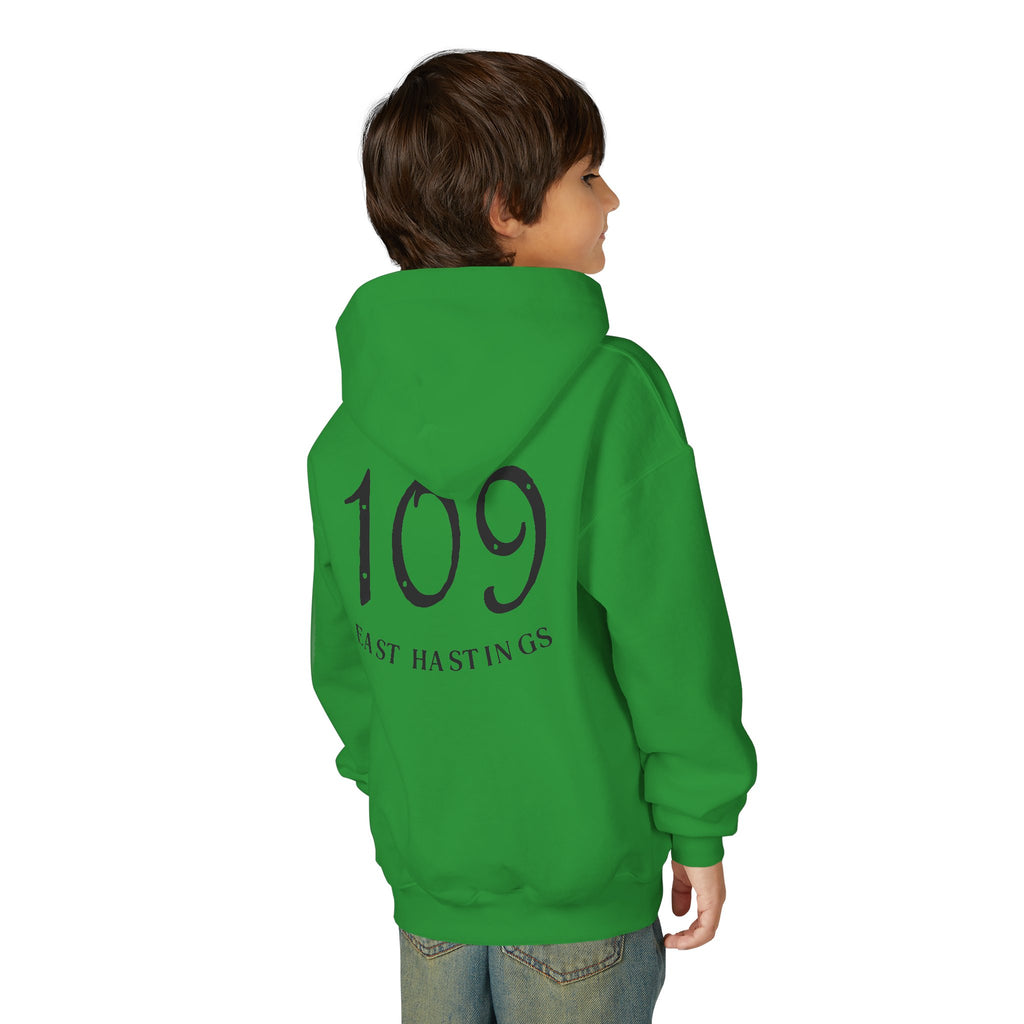 Youth Hoodie – SBC Restaurant Graphic Hoodie with '109 Last Hastings' Back Print