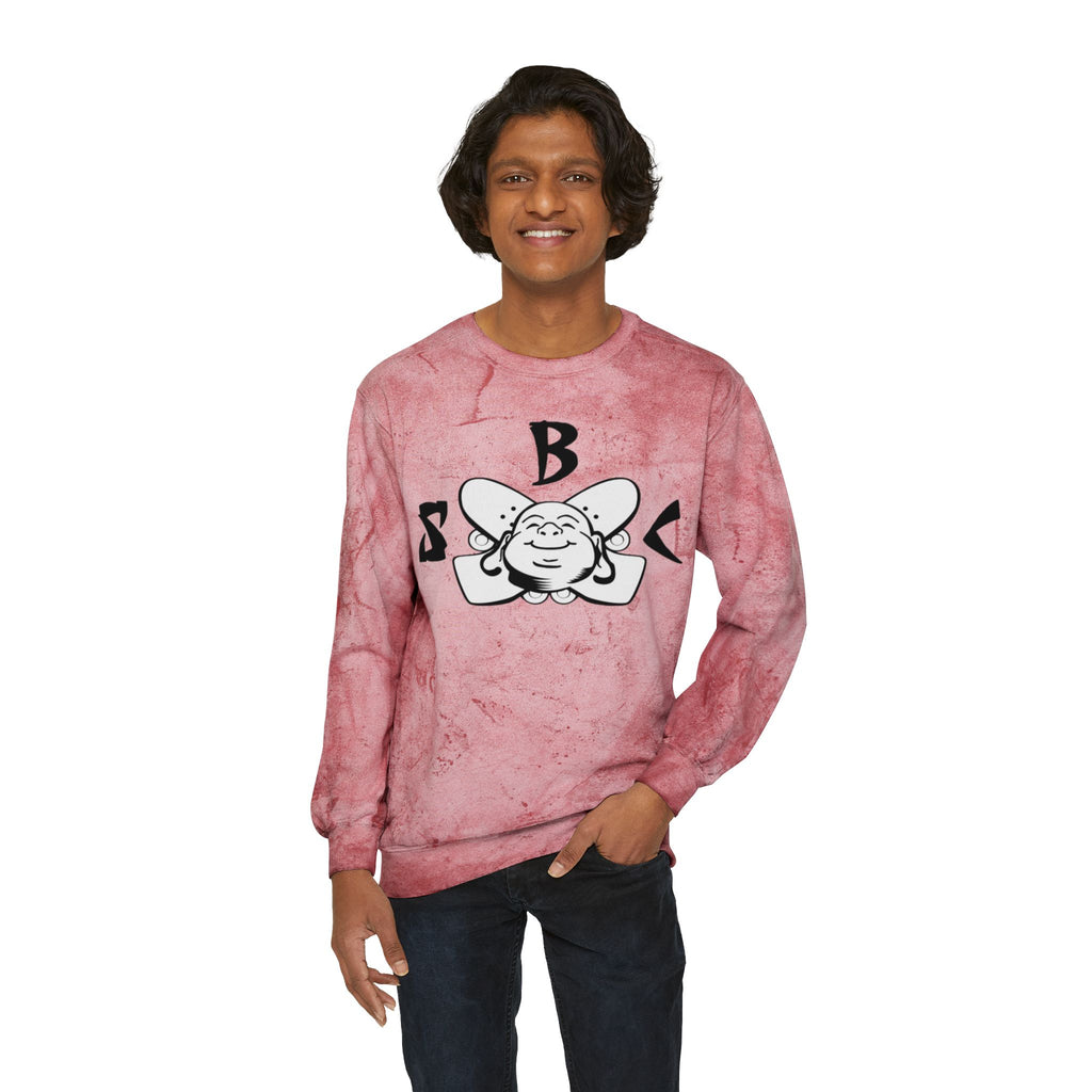 Marble Tie-Dye Crewneck Sweatshirt with Smiling Bee Logo