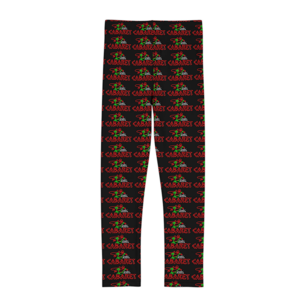 Kids Leggings — Holiday 'Cabernet' Red & Green Wine Pattern