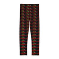 Kids Leggings — Holiday 'Cabernet' Red & Green Wine Pattern
