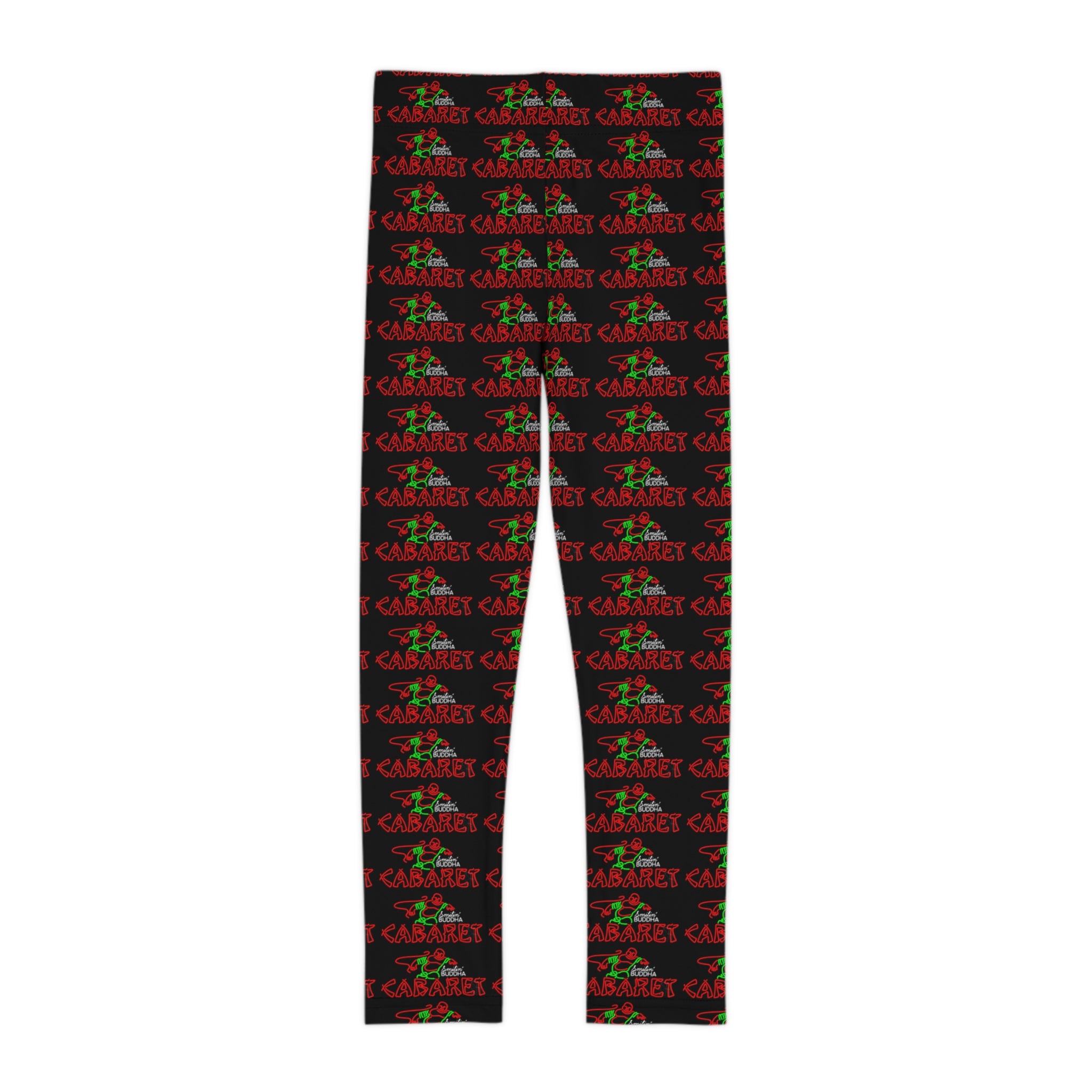 Kids Leggings — Holiday 'Cabernet' Red & Green Wine Pattern