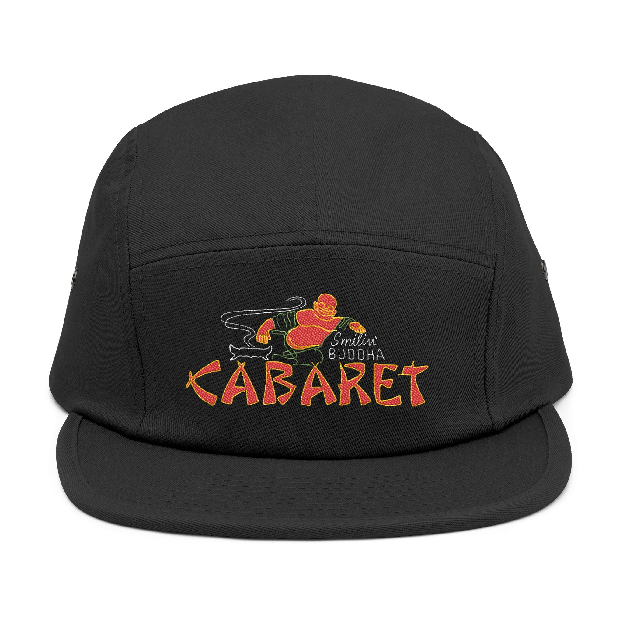 Embroidered 'Cabaret' 5-Panel Cap — Retro Stage Graphic Hat