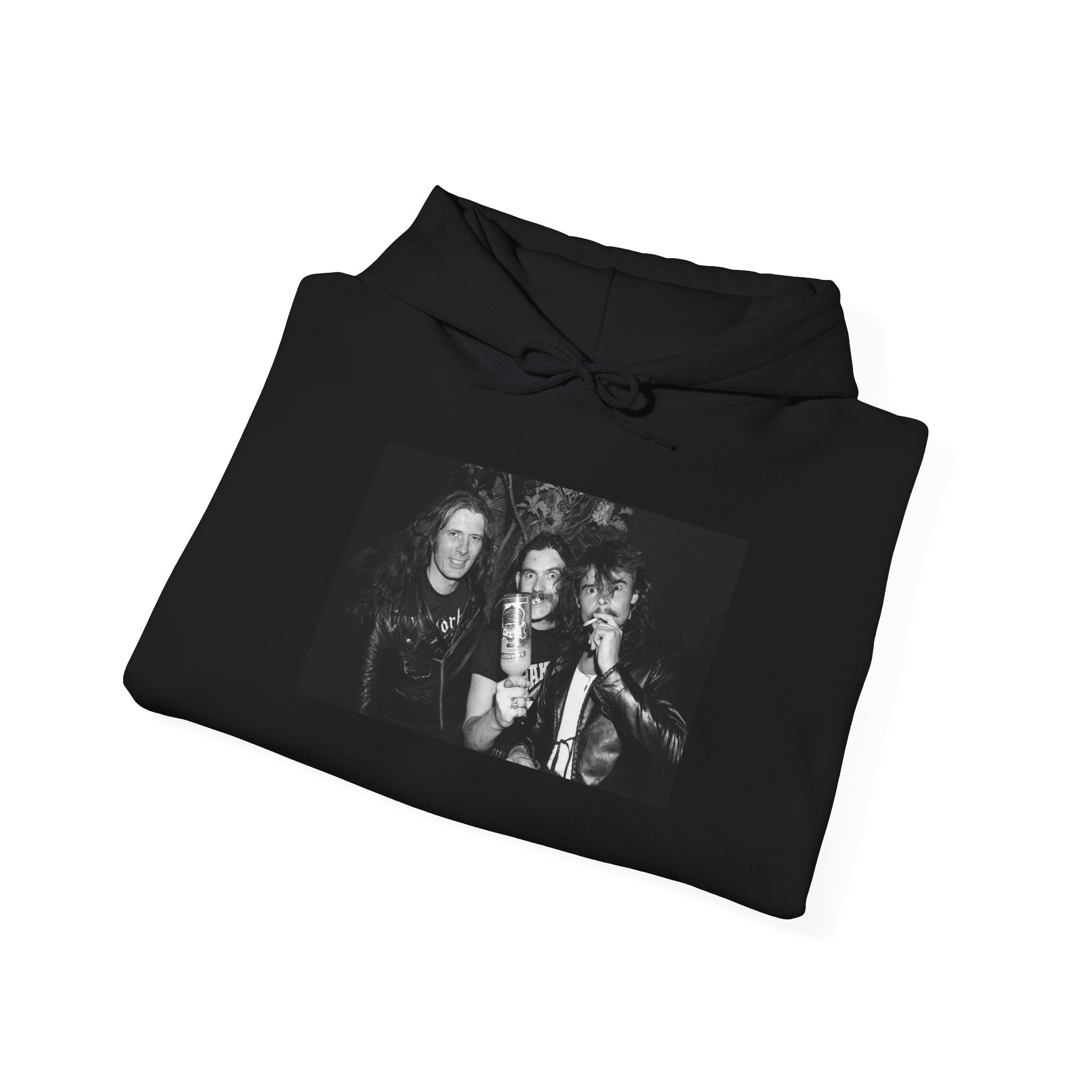 Motorhead early photos— Vintage Black & White bev davies first time being printed on clothing.