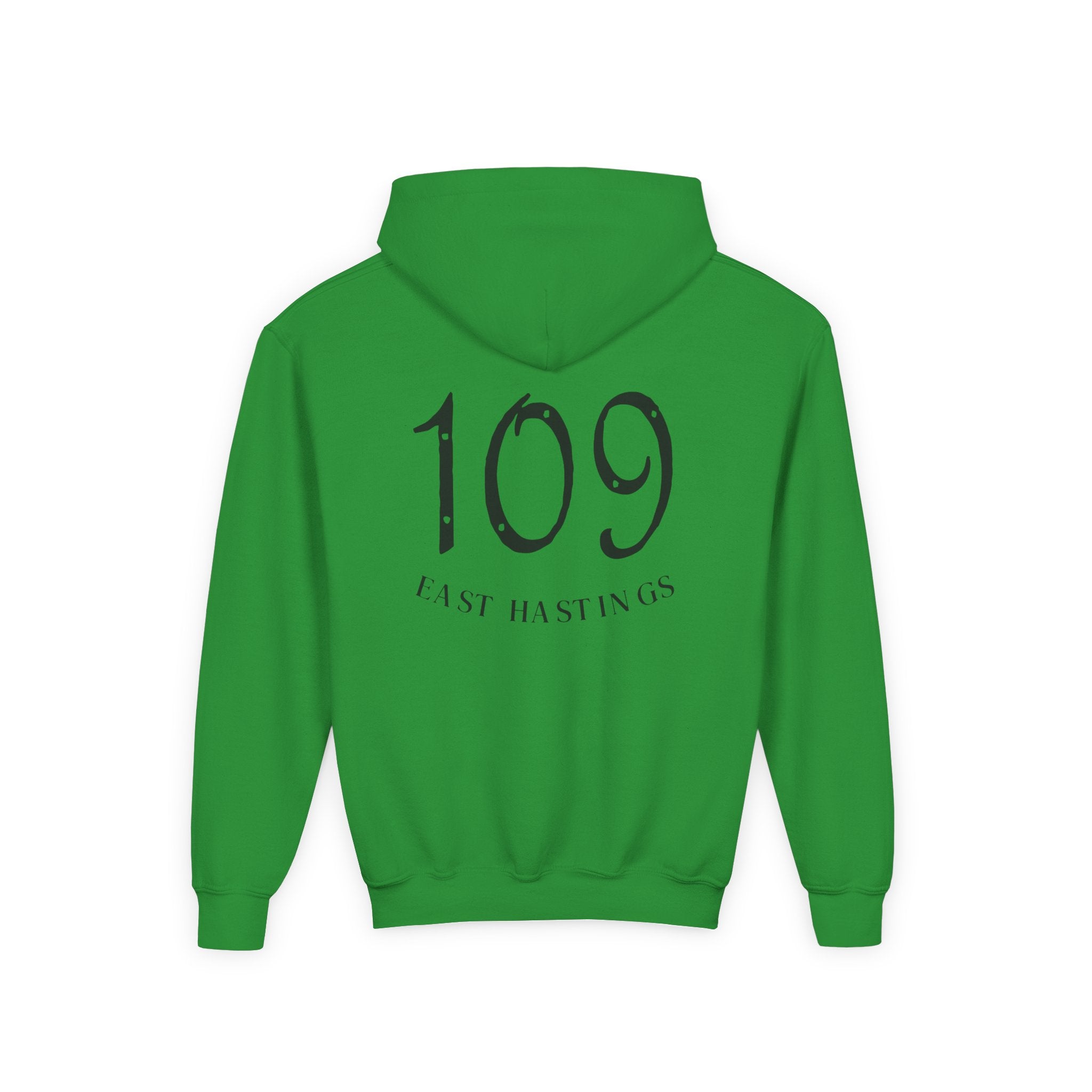 Youth Hoodie – SBC Restaurant Graphic Hoodie with '109 Last Hastings' Back Print