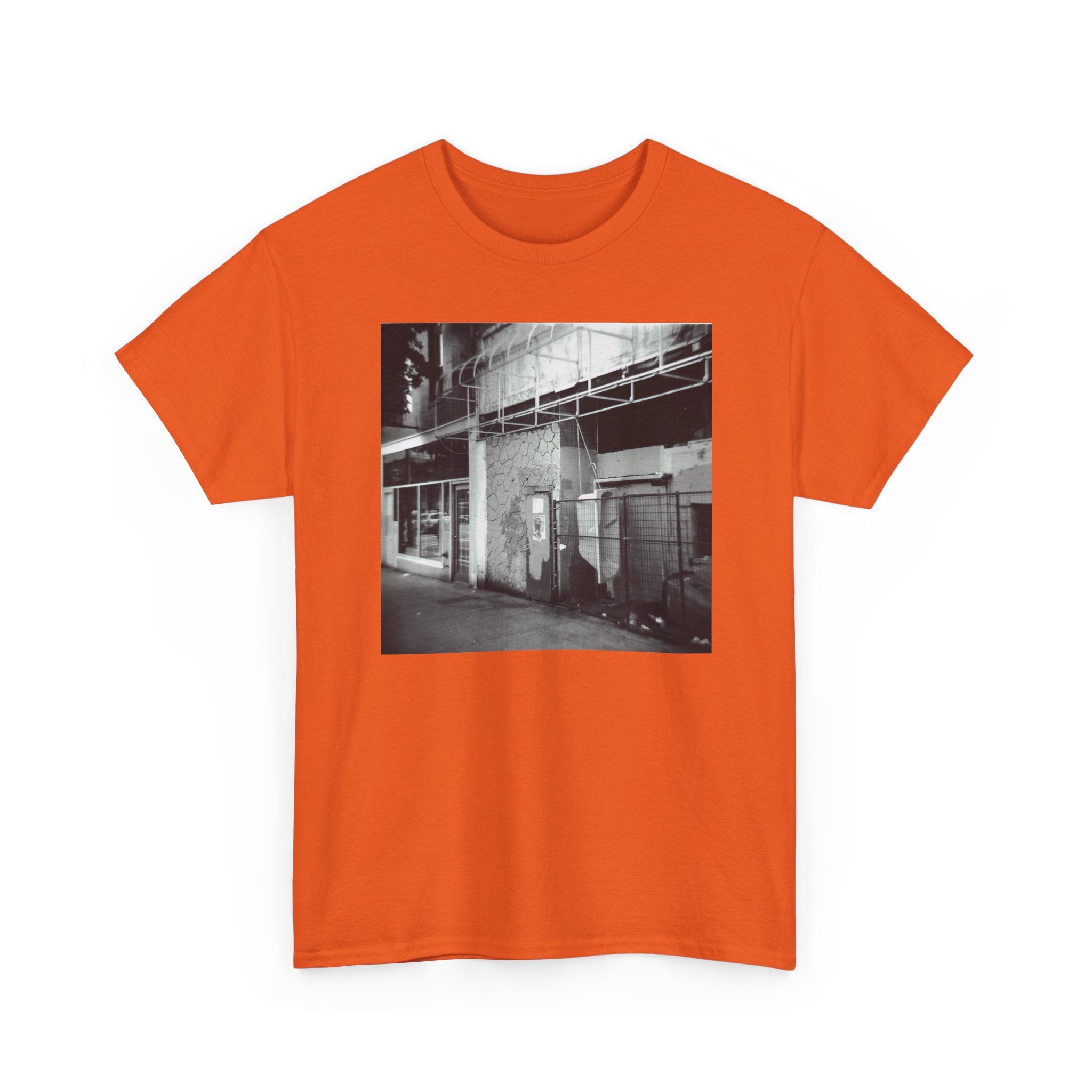 Urban Alleyway Photo Tee — Black & White Street Scene T-Shirt
