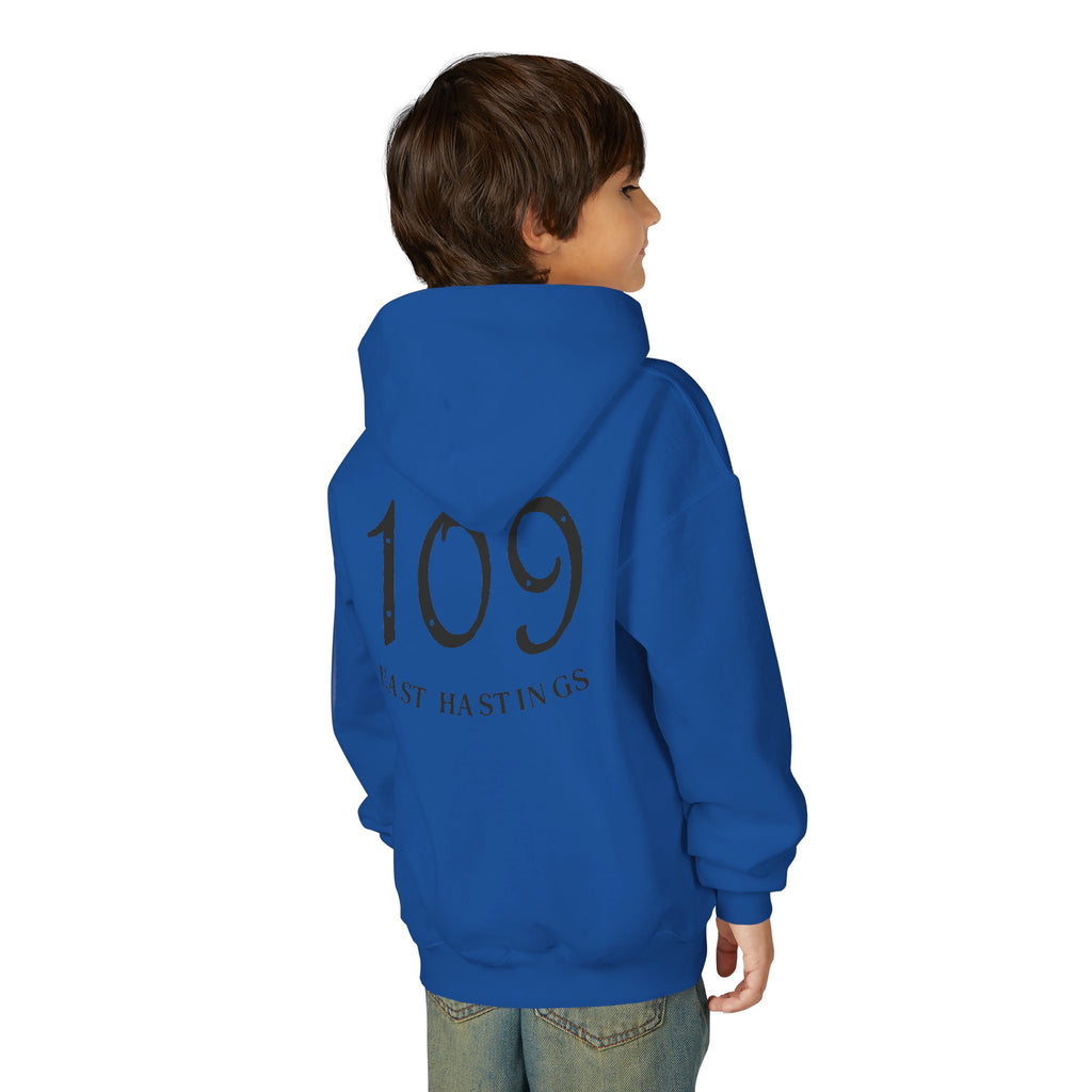 Youth Hoodie – SBC Restaurant Graphic Hoodie with '109 Last Hastings' Back Print