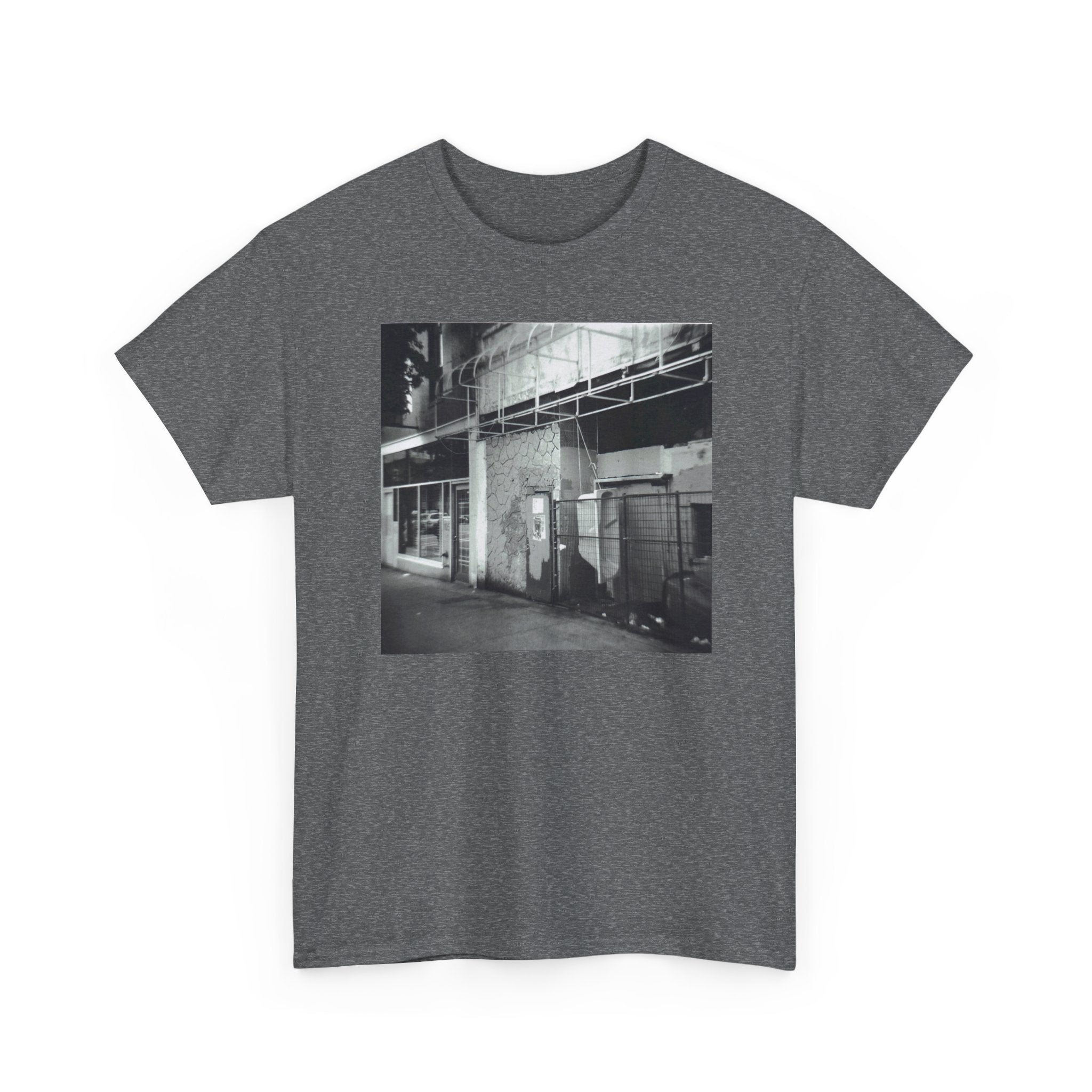 Urban Alleyway Photo Tee — Black & White Street Scene T-Shirt