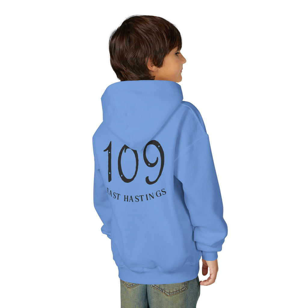 Youth Hoodie – SBC Restaurant Graphic Hoodie with '109 Last Hastings' Back Print