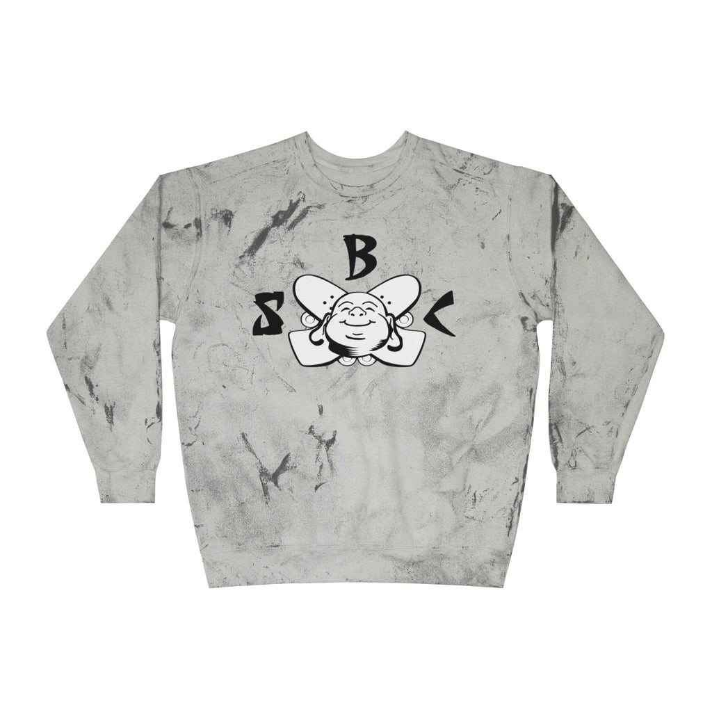 Marble Tie-Dye Crewneck Sweatshirt with Smiling Bee Logo