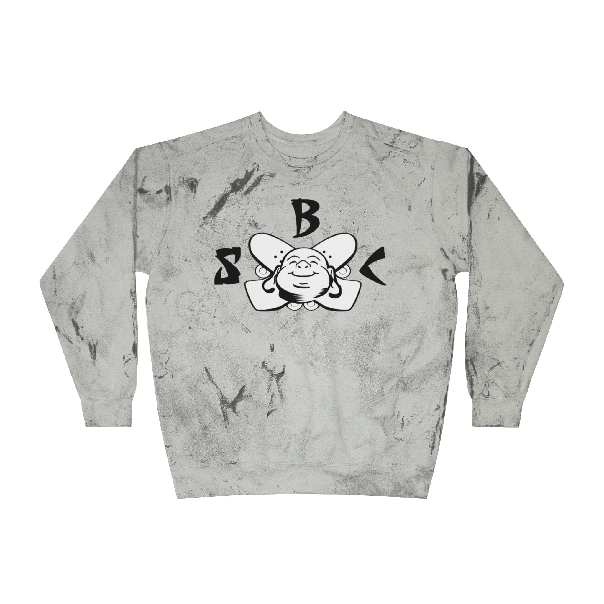 Marble Tie-Dye Crewneck Sweatshirt with Smiling Bee Logo