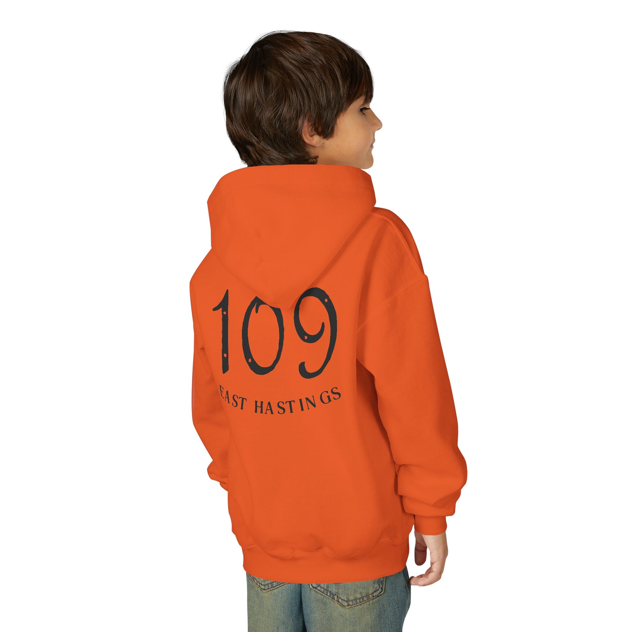 Youth Hoodie – SBC Restaurant Graphic Hoodie with '109 Last Hastings' Back Print