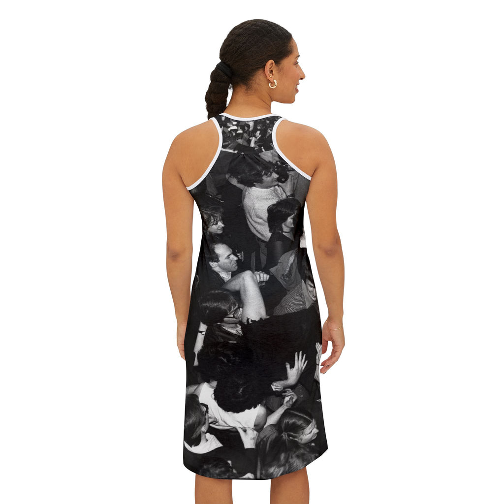 Black & White Crowd Photo Racerback Dress