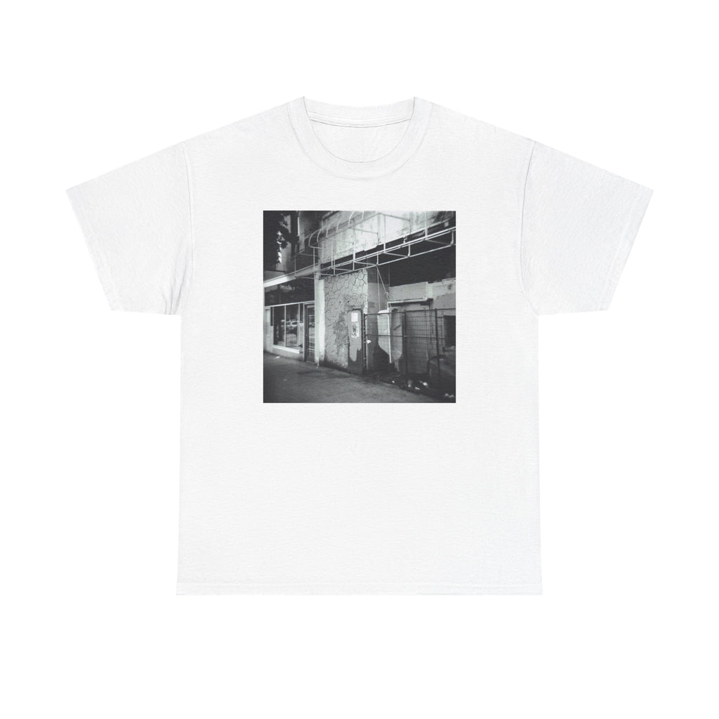 Urban Alleyway Photo Tee — Black & White Street Scene T-Shirt