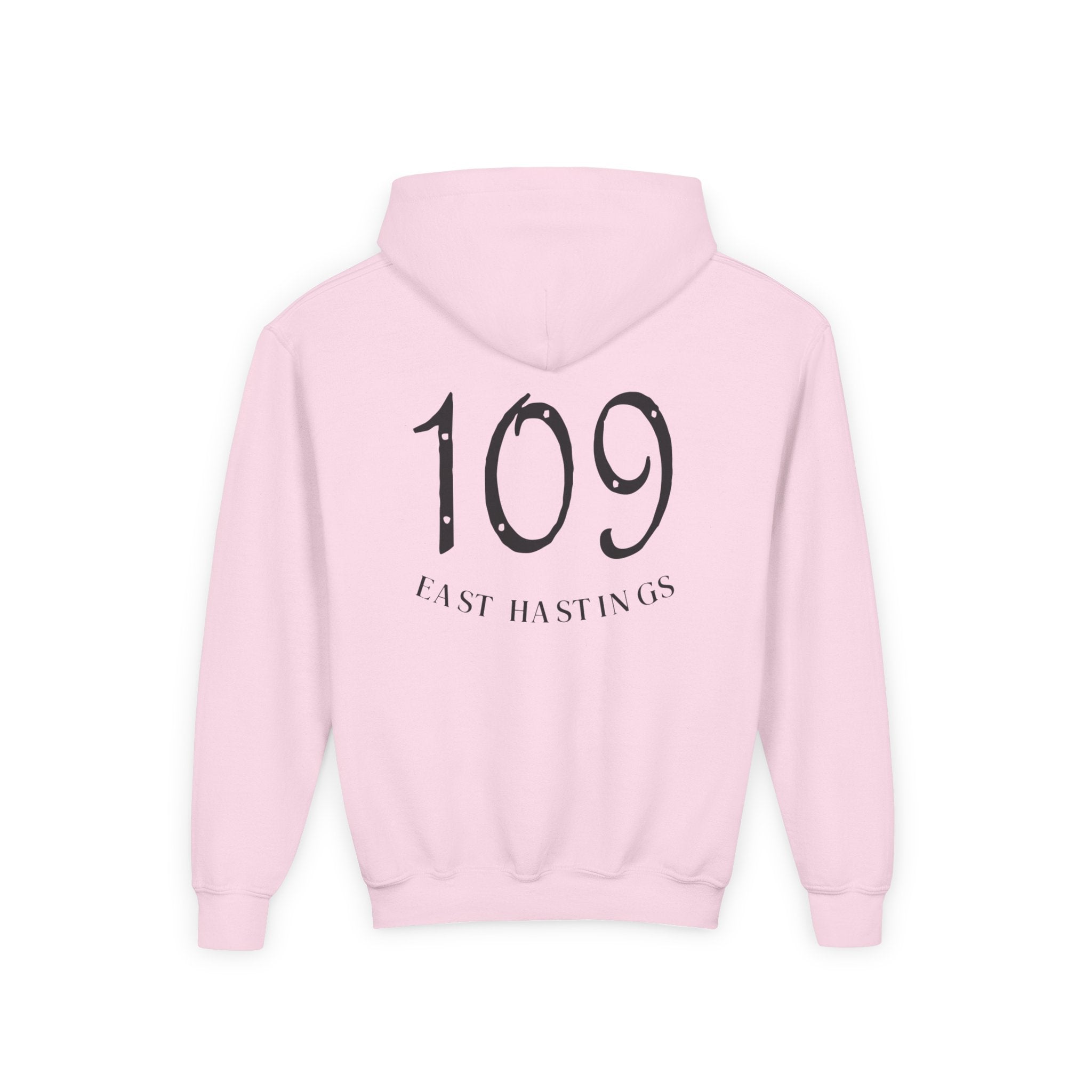 Youth Hoodie – SBC Restaurant Graphic Hoodie with '109 Last Hastings' Back Print