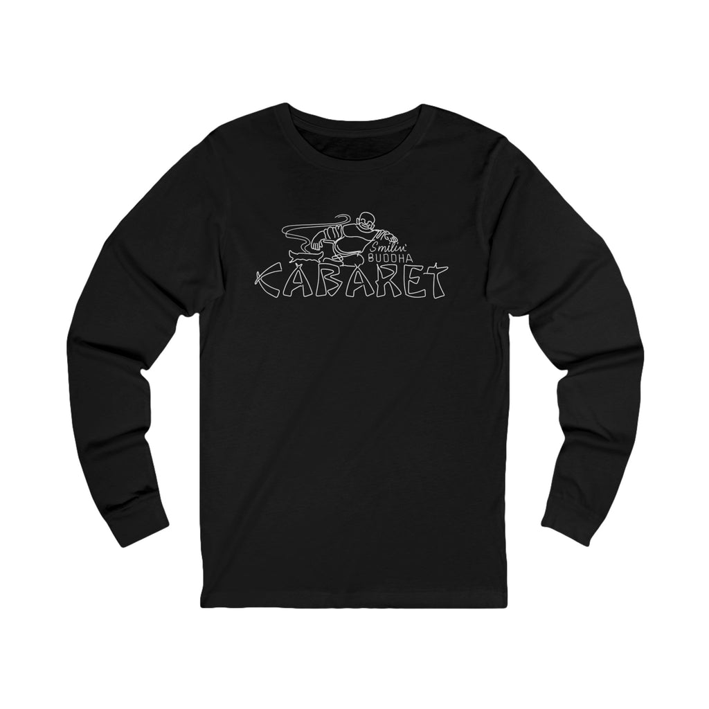 Cabaret Graphic Long Sleeve Tee — Vintage Drummer & Pinup Back Print