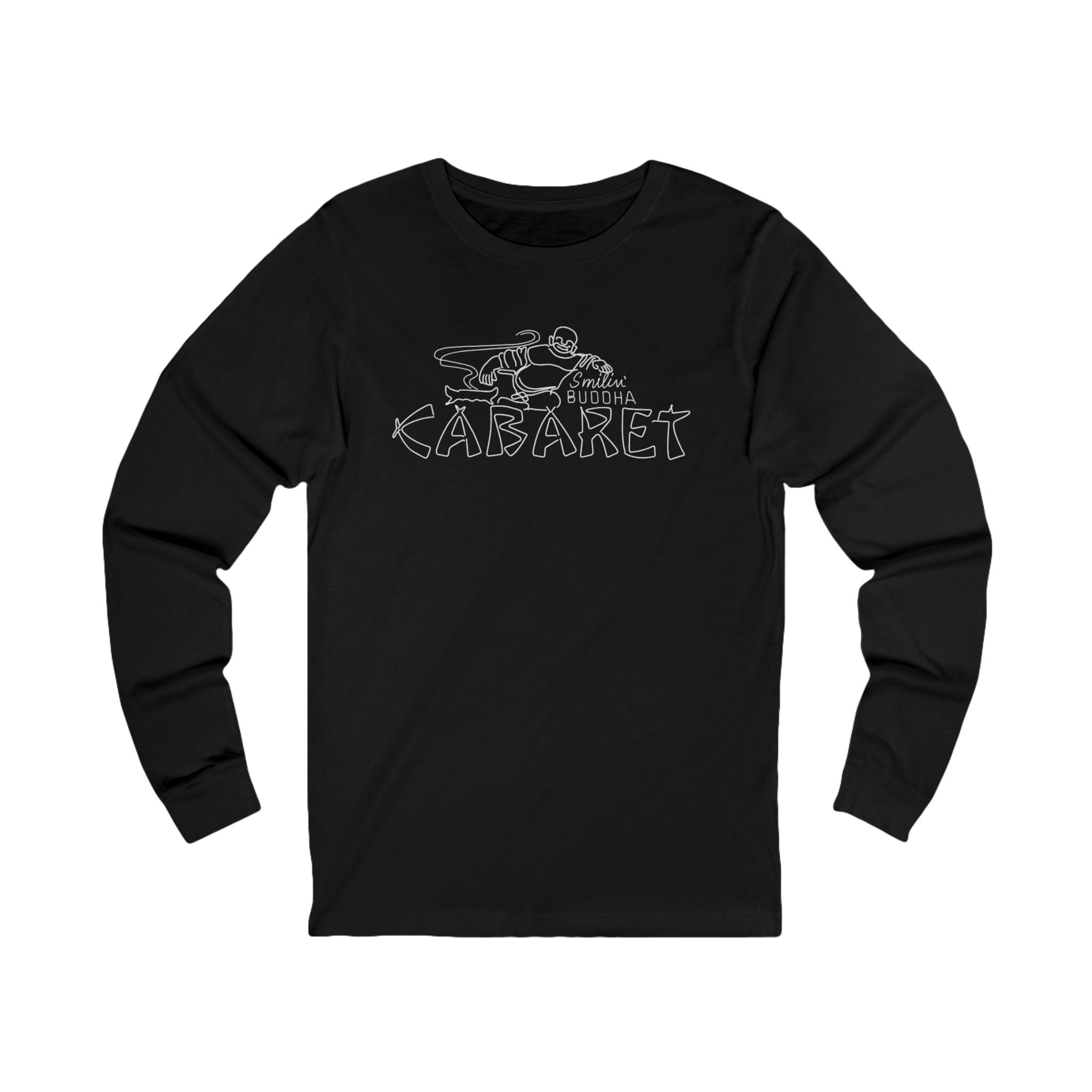 Cabaret Graphic Long Sleeve Tee — Vintage Drummer & Pinup Back Print