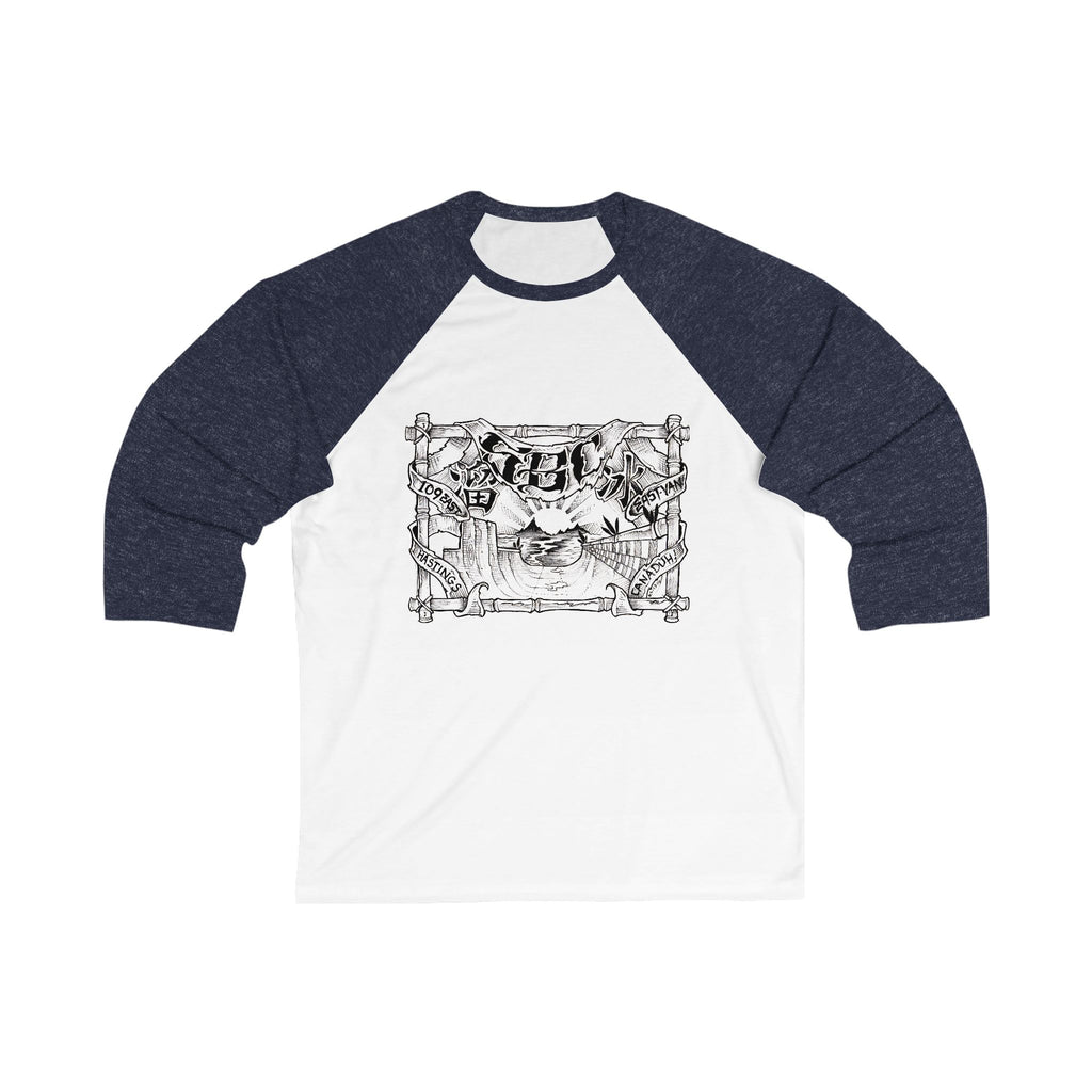Baseball Tee — Vintage Crest Front, '109 East Hastings' Back