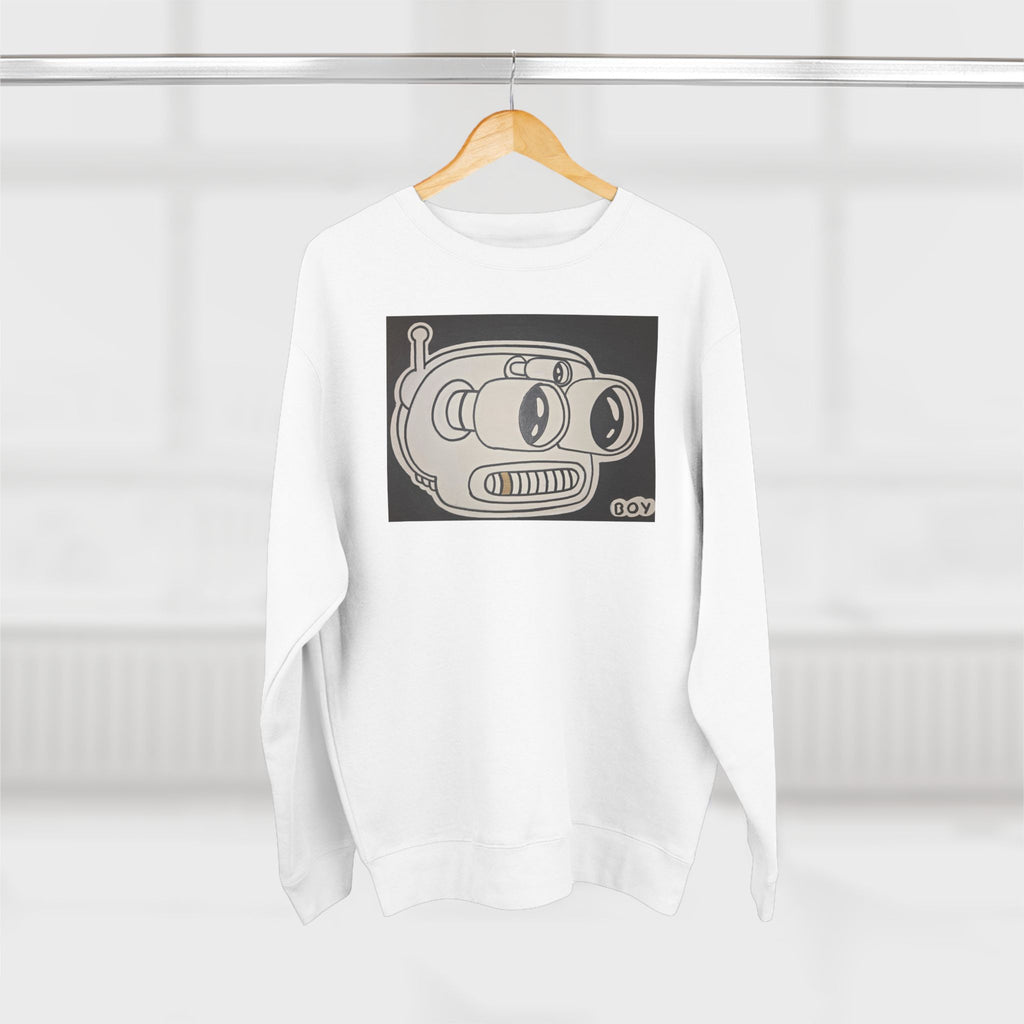 Retro Robot Crewneck Sweatshirt — Vintage Cartoon Bender Design