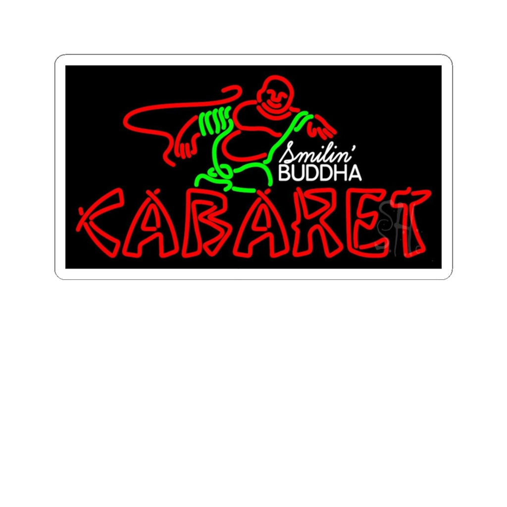 Smilin' Buddha Cabaret Neon-Style Kiss-Cut Sticker