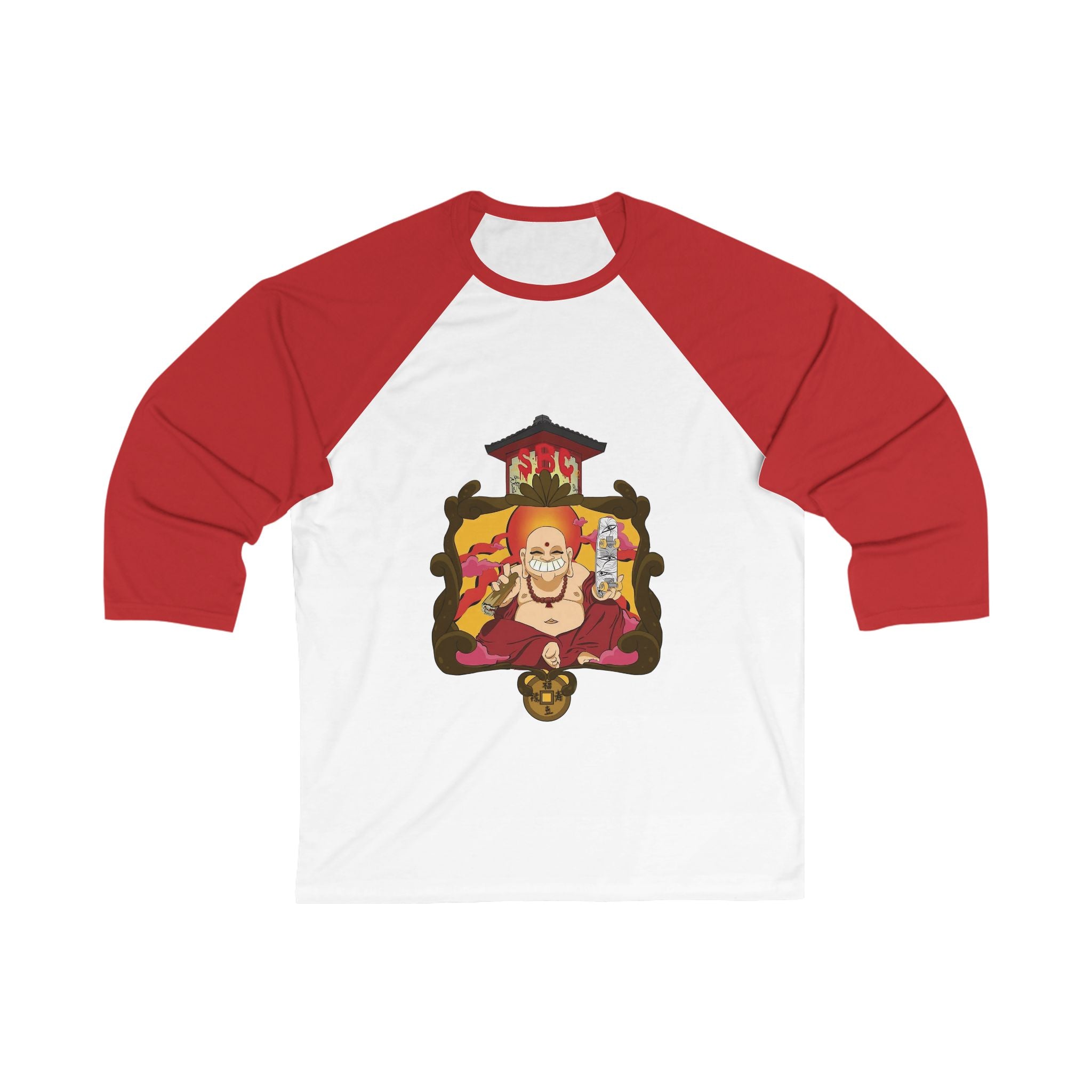 Baseball Tee — '109 East Hastings' Street Art Raglan with Buddha Crest