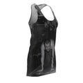 Black & White Party Photo Racerback Dress — Vintage Nightclub Scene AOP