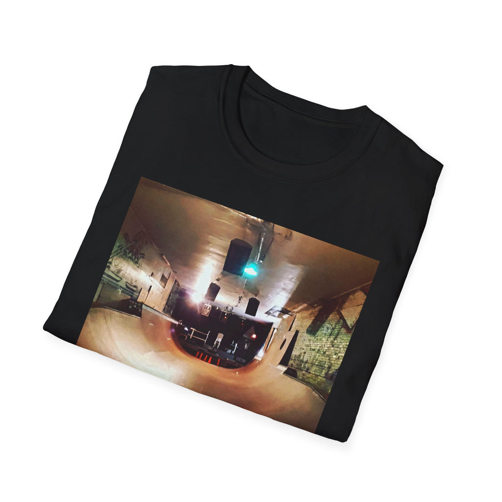 Vintage Skatepark Photo Tee — Retro Skateboarding Graphic T-Shirt