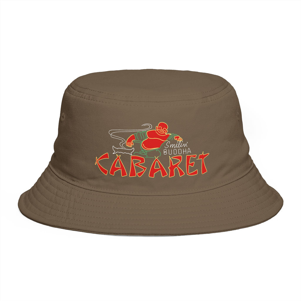 Bucket Hat — Retro 'Smokin' Buddha Cabaret' Embroidered Festival Hat