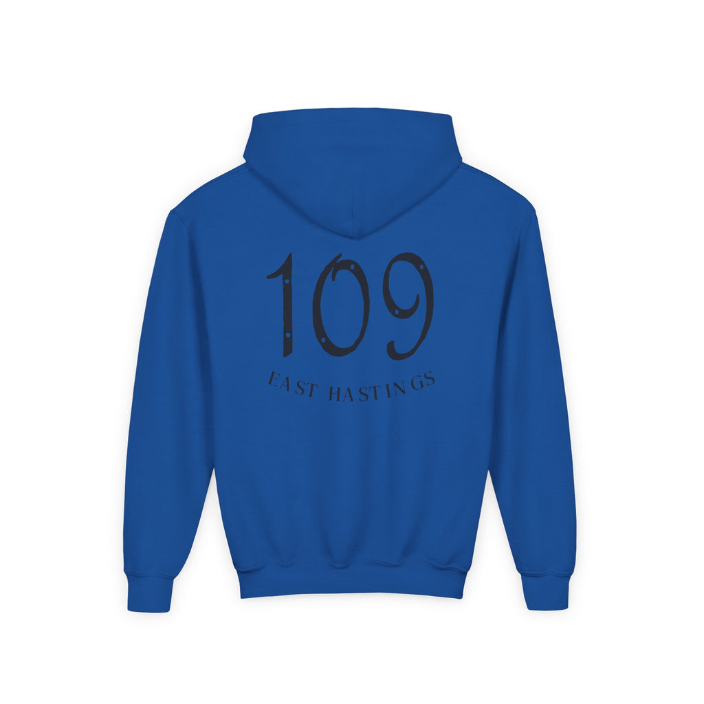 Youth Hoodie – SBC Restaurant Graphic Hoodie with '109 Last Hastings' Back Print