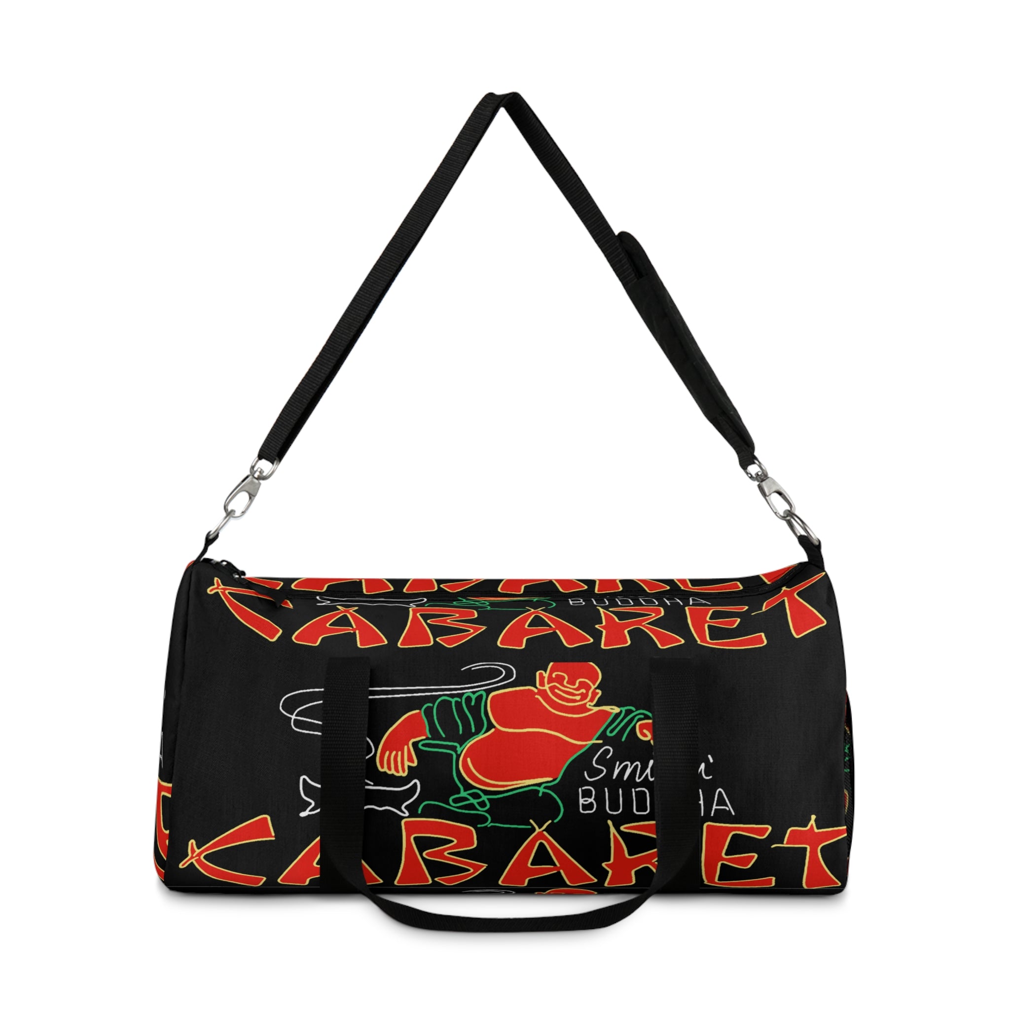 Retro Cabaret Duffel Bag — Neon Smokin' Buddha Travel Gym Bag