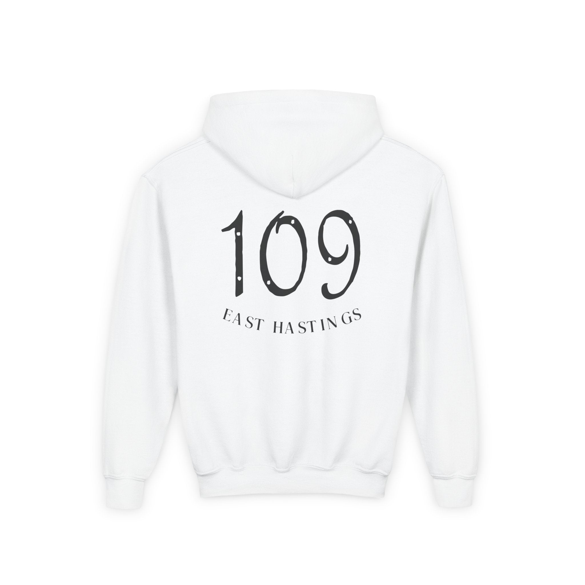 Youth Hoodie – SBC Restaurant Graphic Hoodie with '109 Last Hastings' Back Print