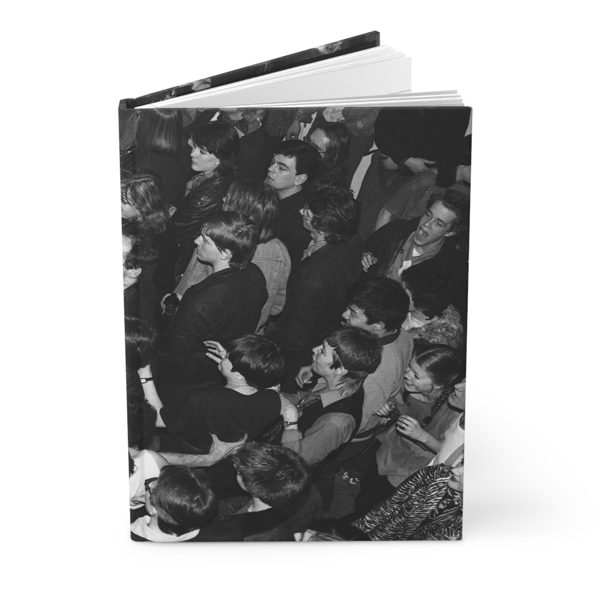 Hardcover Journal — Vintage Black & White Crowd Photo Notebook for Writers, Photographers & Retro Aesthetic Gifts