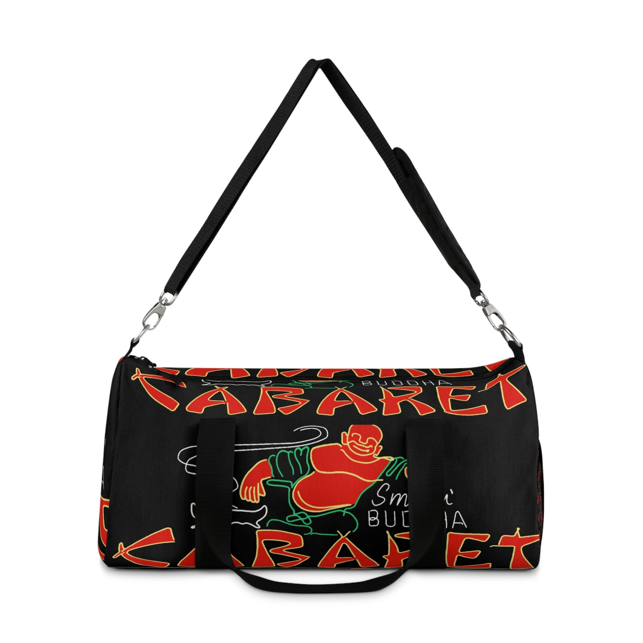 Retro Cabaret Duffel Bag — Neon Smokin' Buddha Travel Gym Bag