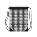 Vintage Film Noir Photo Pattern Drawstring Bag — Retro Black & White Gamers/Film Fans