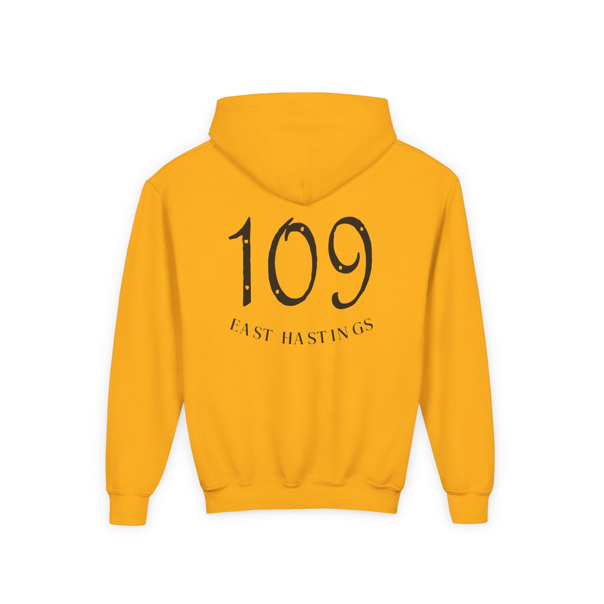 Youth Hoodie – SBC Restaurant Graphic Hoodie with '109 Last Hastings' Back Print
