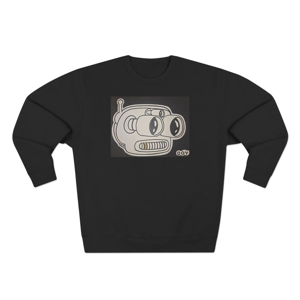 Retro Robot Crewneck Sweatshirt — Vintage Cartoon Bender Design
