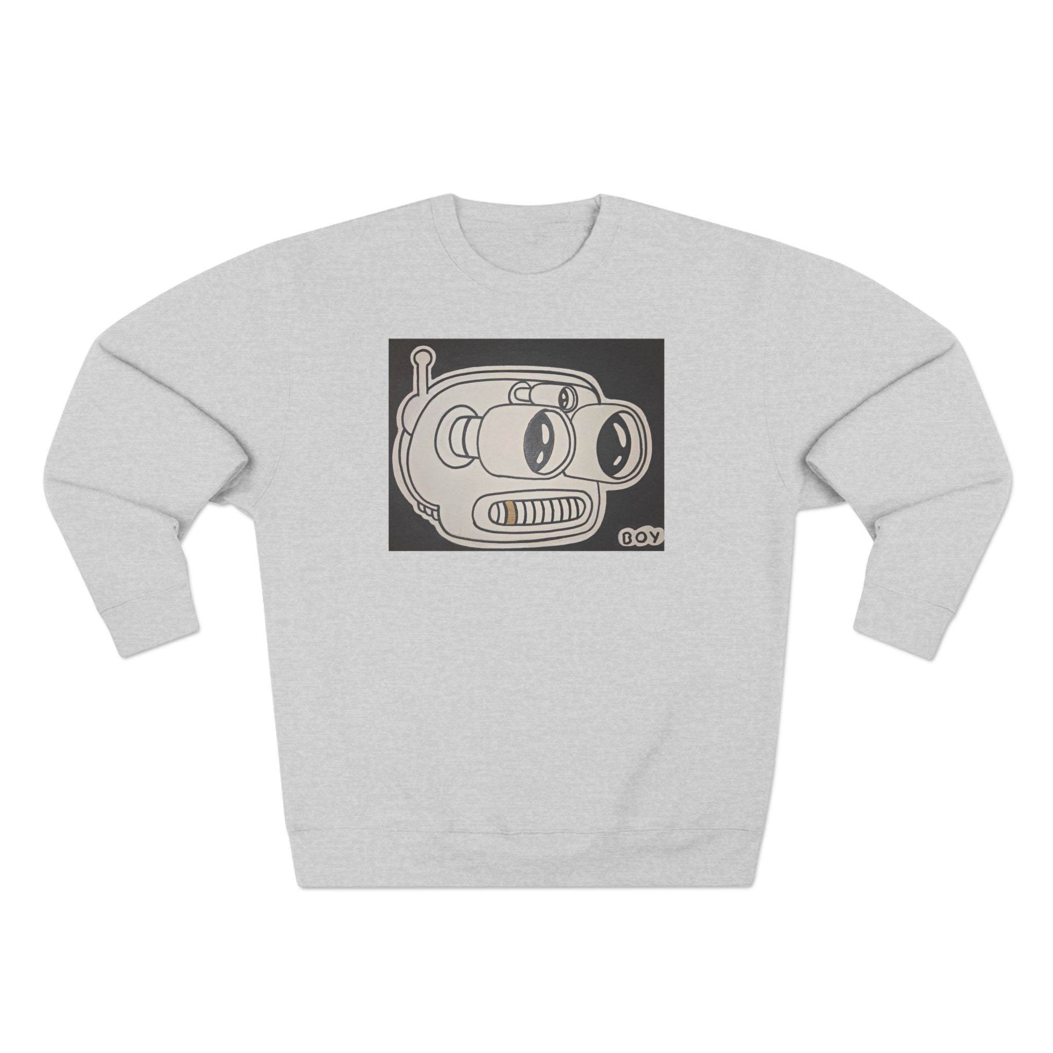 Retro Robot Crewneck Sweatshirt — Vintage Cartoon Bender Design