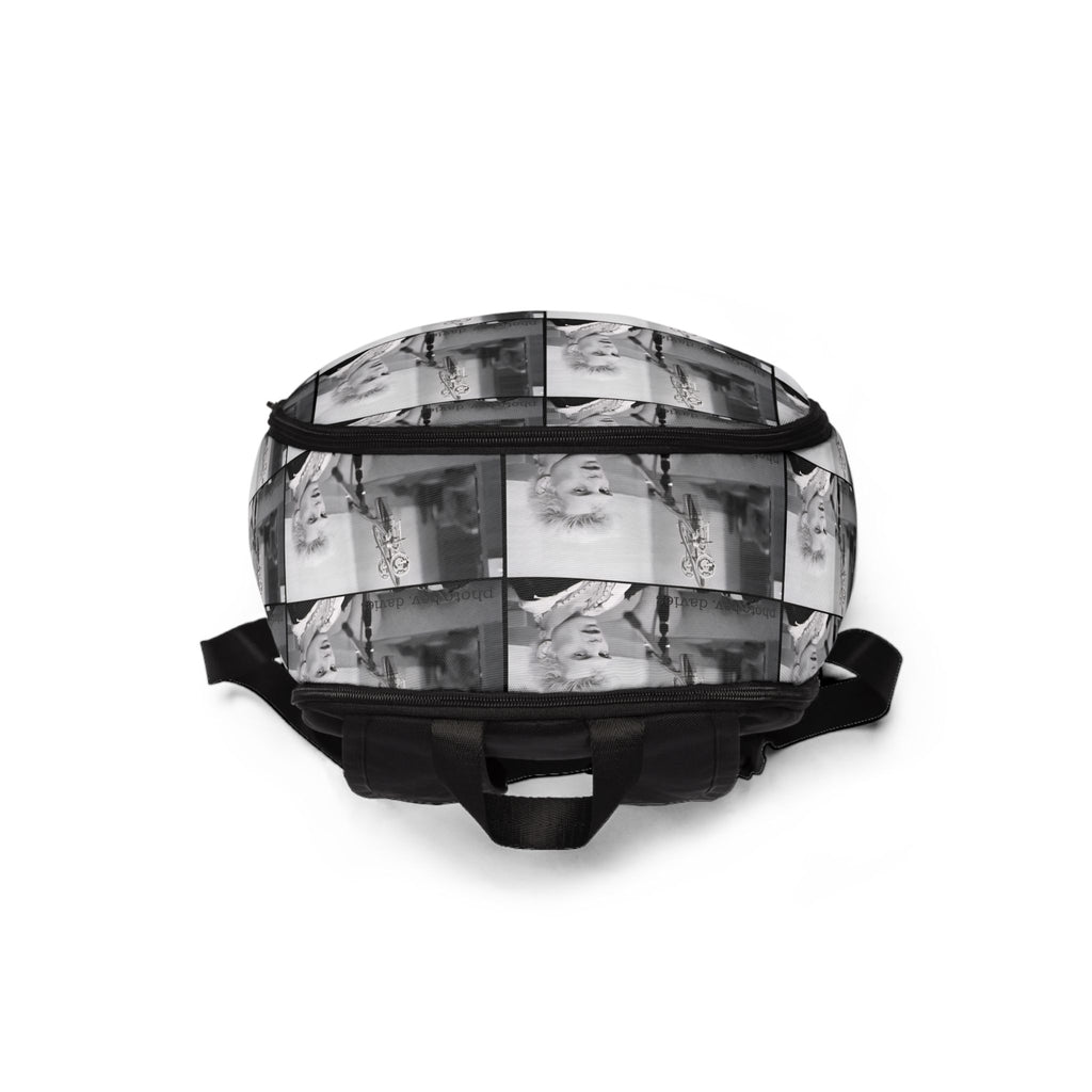 Vintage Portrait Pattern Backpack – Retro Black & White Photo Print Backpack