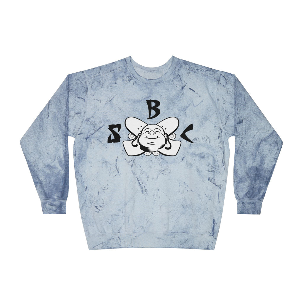 Marble Tie-Dye Crewneck Sweatshirt with Smiling Bee Logo