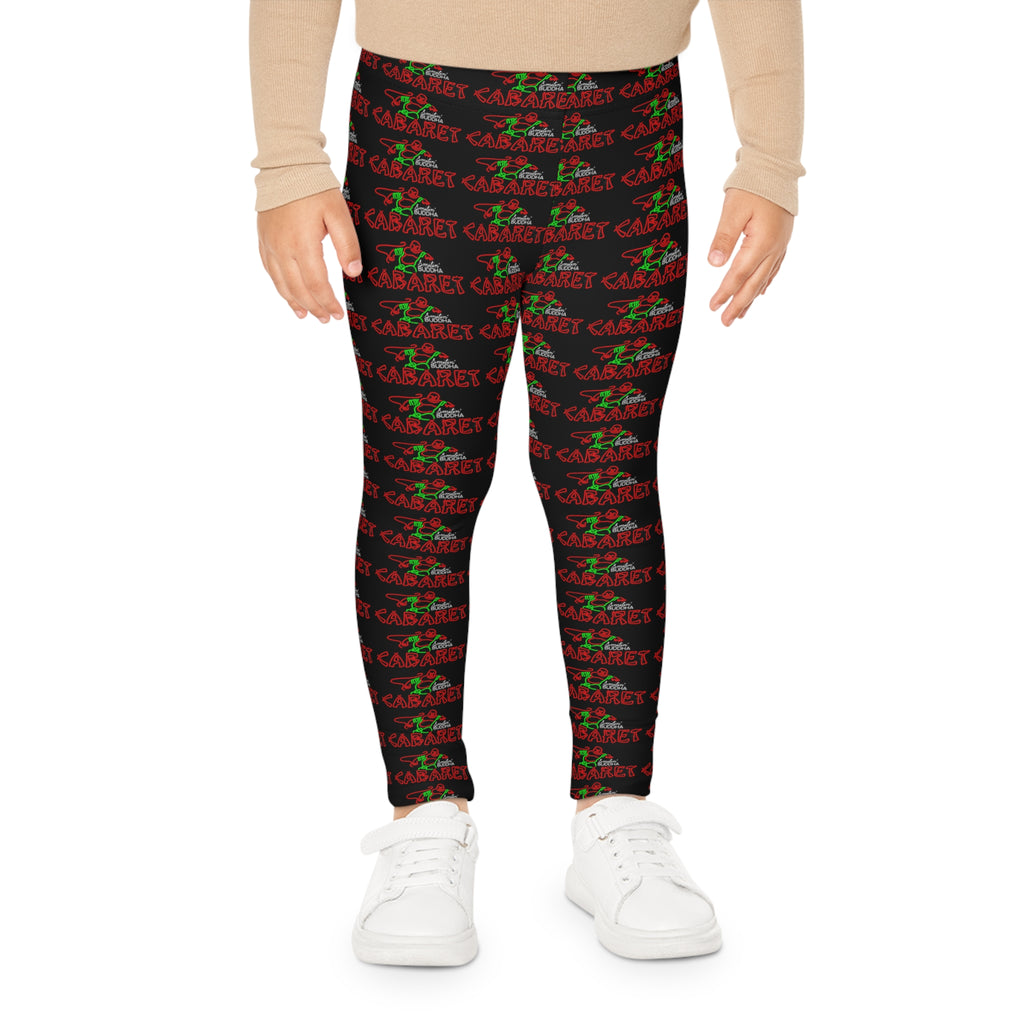 Kids Leggings — Holiday 'Cabernet' Red & Green Wine Pattern