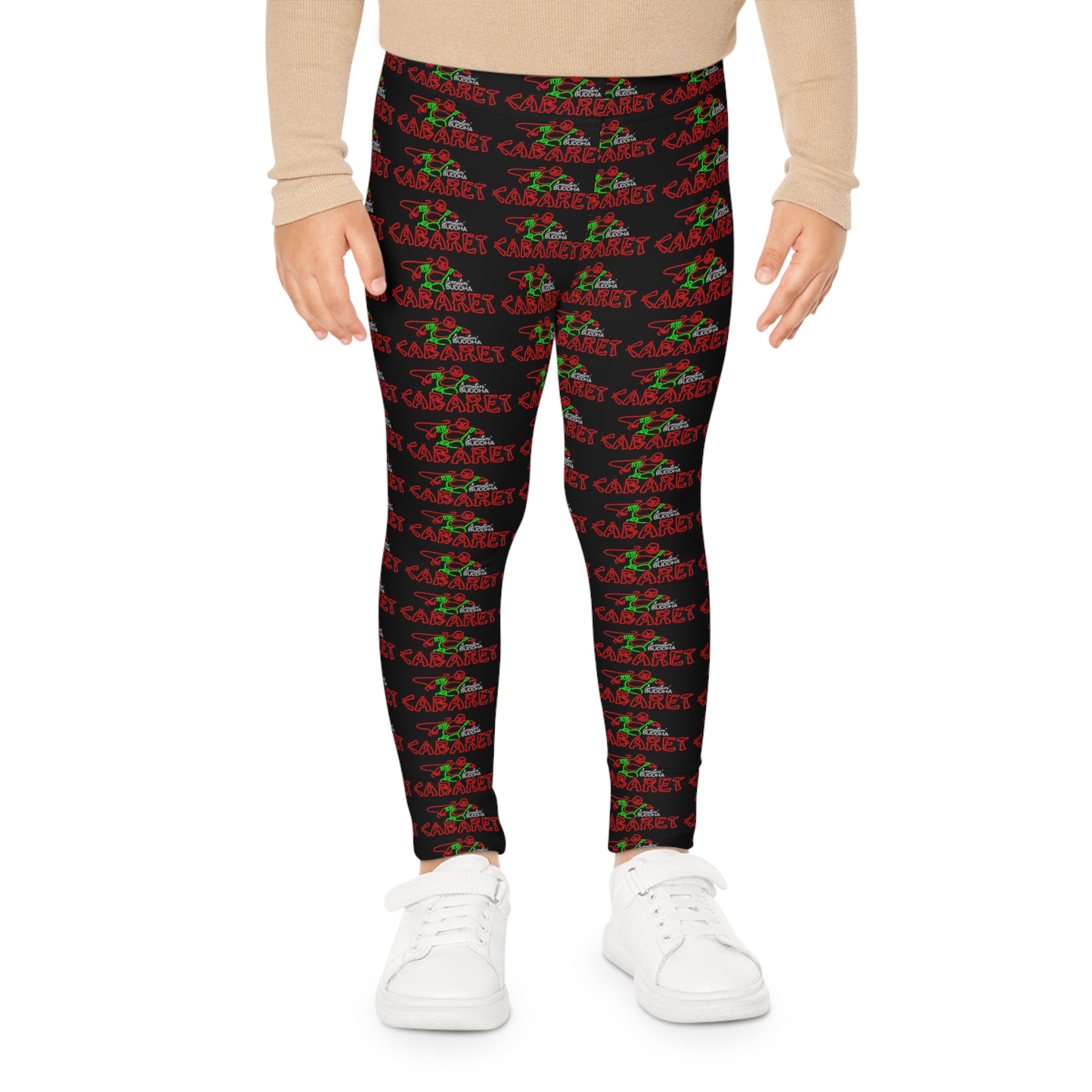 Kids Leggings — Holiday 'Cabernet' Red & Green Wine Pattern