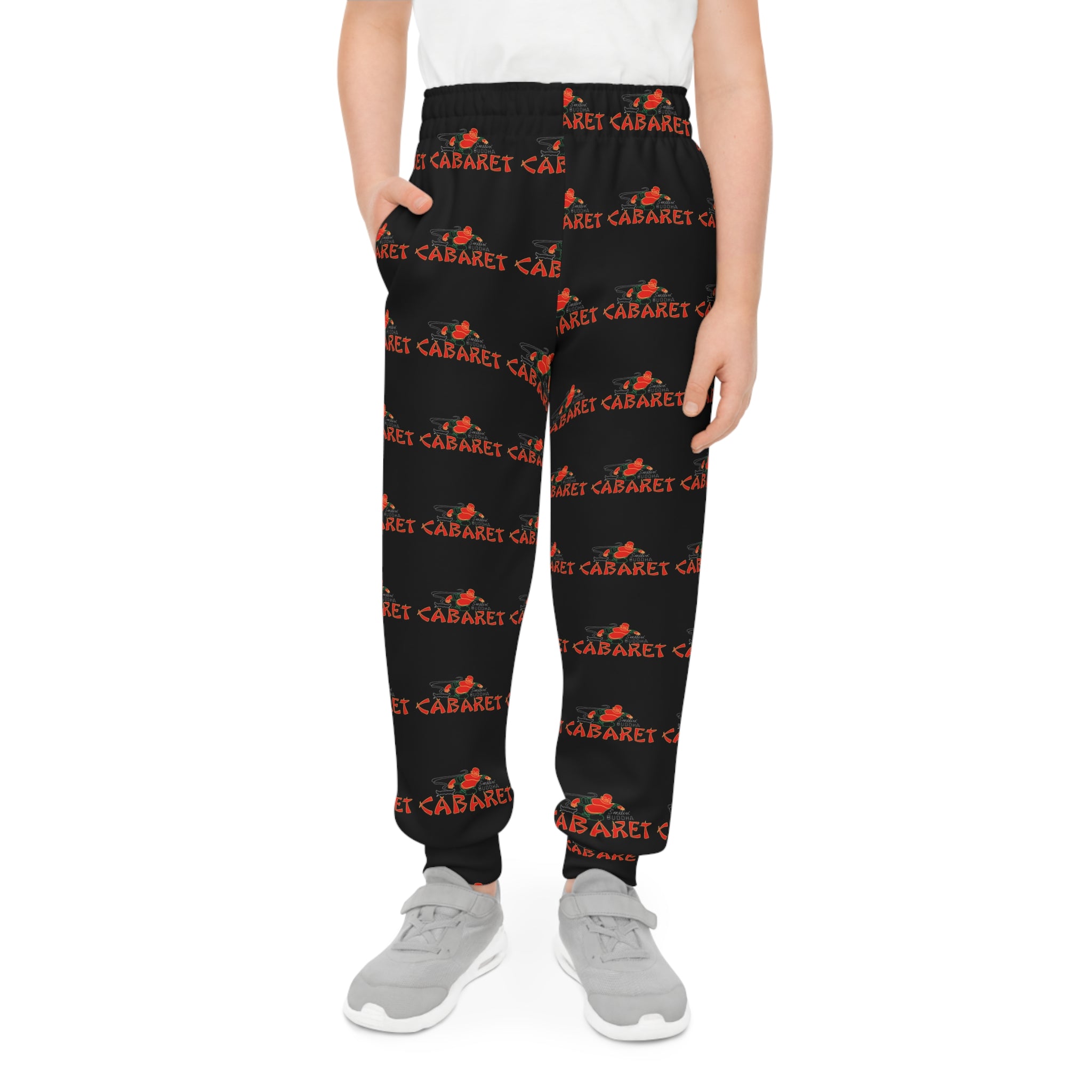 Youth Joggers — Black & Red 'Cabaret' All-Over Print Kids Sweatpants