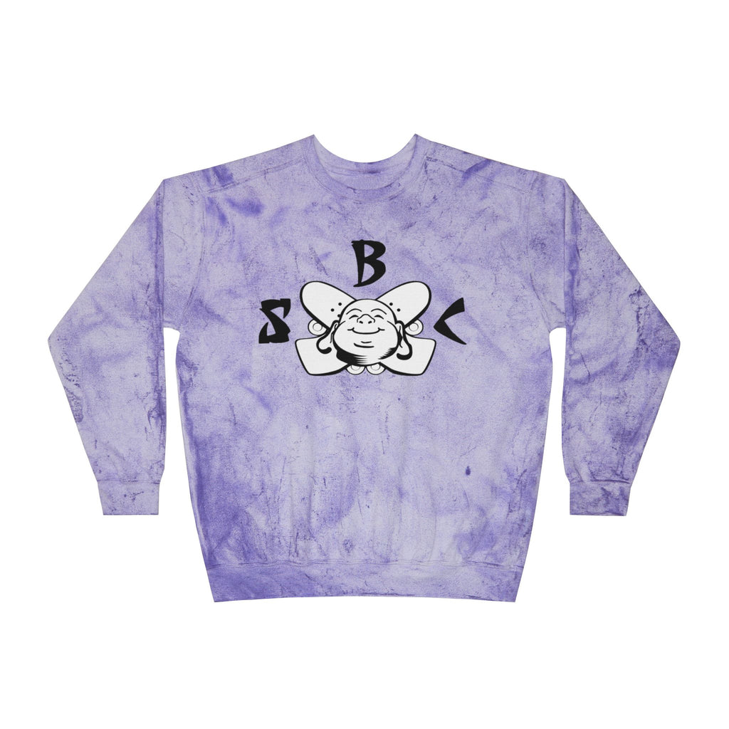Marble Tie-Dye Crewneck Sweatshirt with Smiling Bee Logo