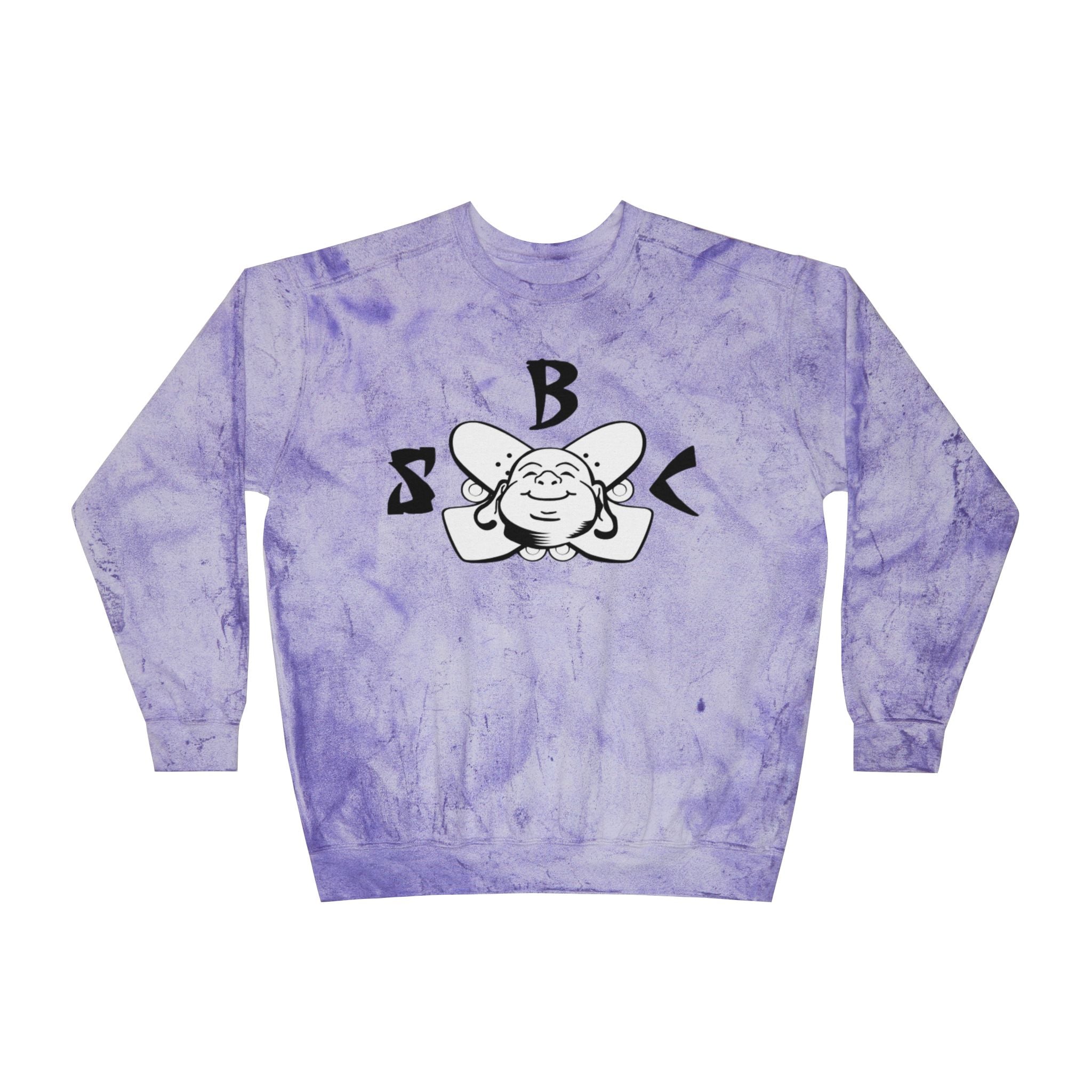 Marble Tie-Dye Crewneck Sweatshirt with Smiling Bee Logo