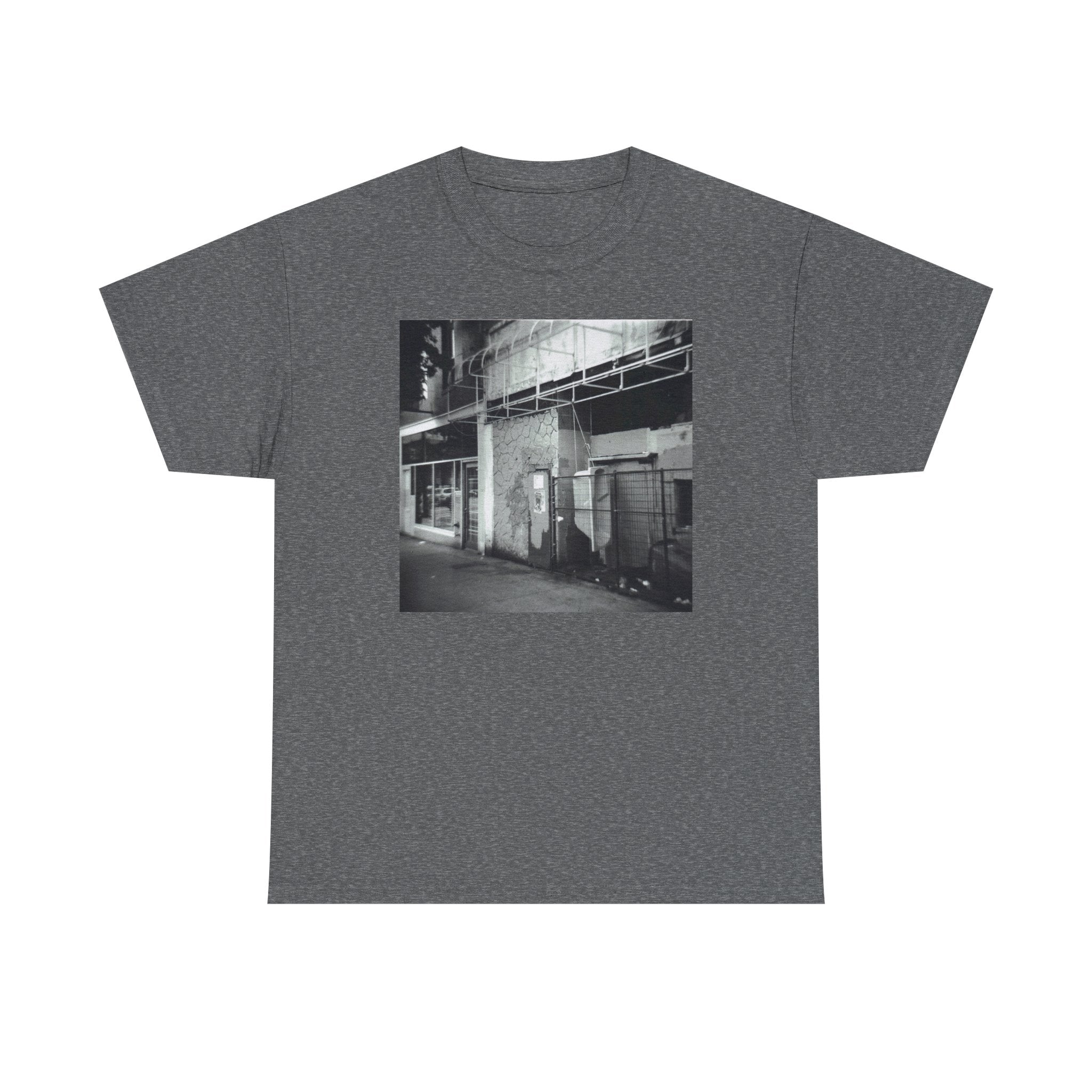Urban Alleyway Photo Tee — Black & White Street Scene T-Shirt