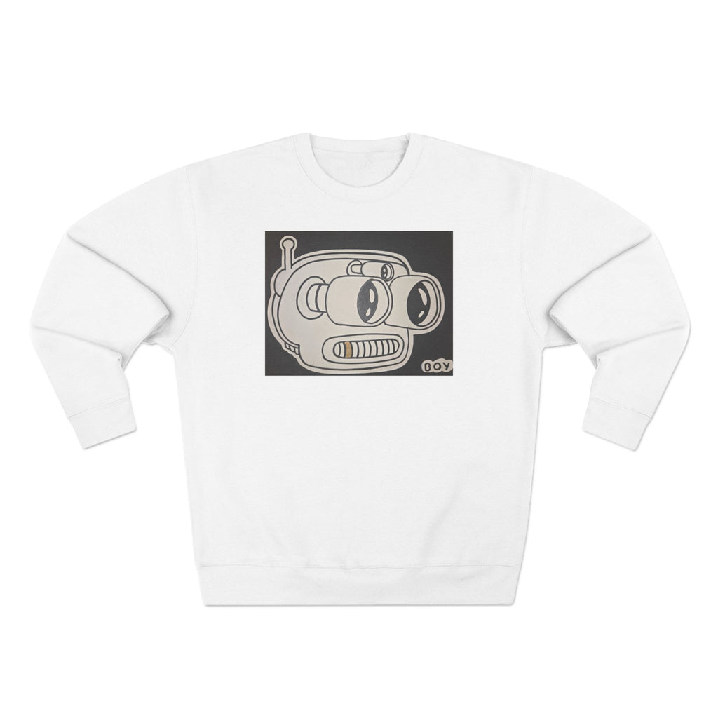 Retro Robot Crewneck Sweatshirt — Vintage Cartoon Bender Design