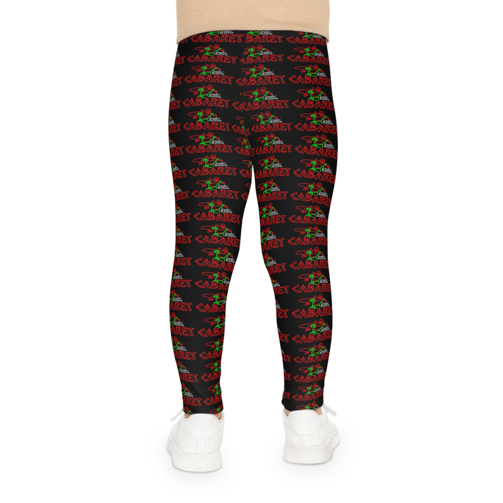 Kids Leggings — Holiday 'Cabernet' Red & Green Wine Pattern