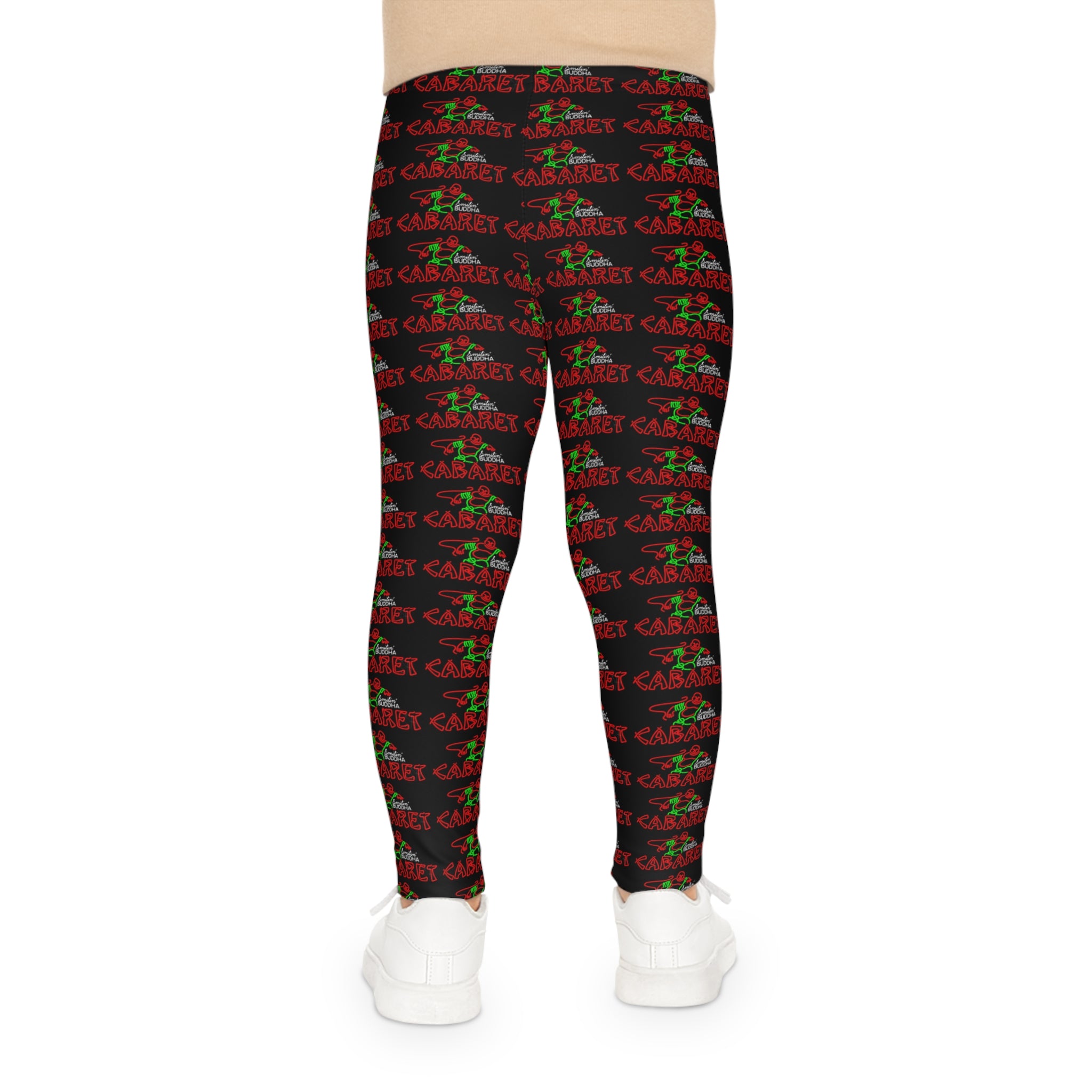 Kids Leggings — Holiday 'Cabernet' Red & Green Wine Pattern