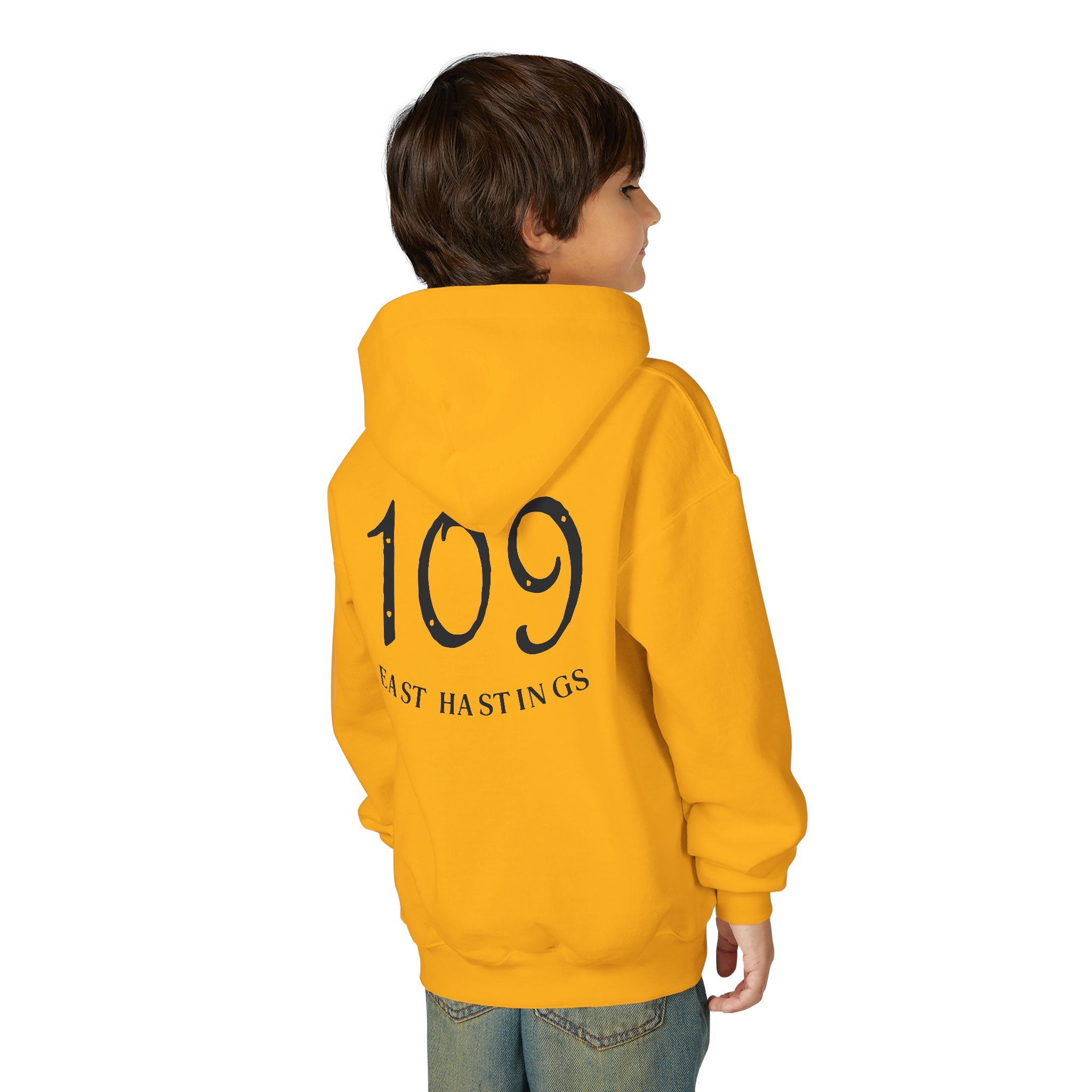 Youth Hoodie – SBC Restaurant Graphic Hoodie with '109 Last Hastings' Back Print