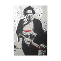 Canvas Print - Grungy Chainsaw Killer Black & White Pop Art